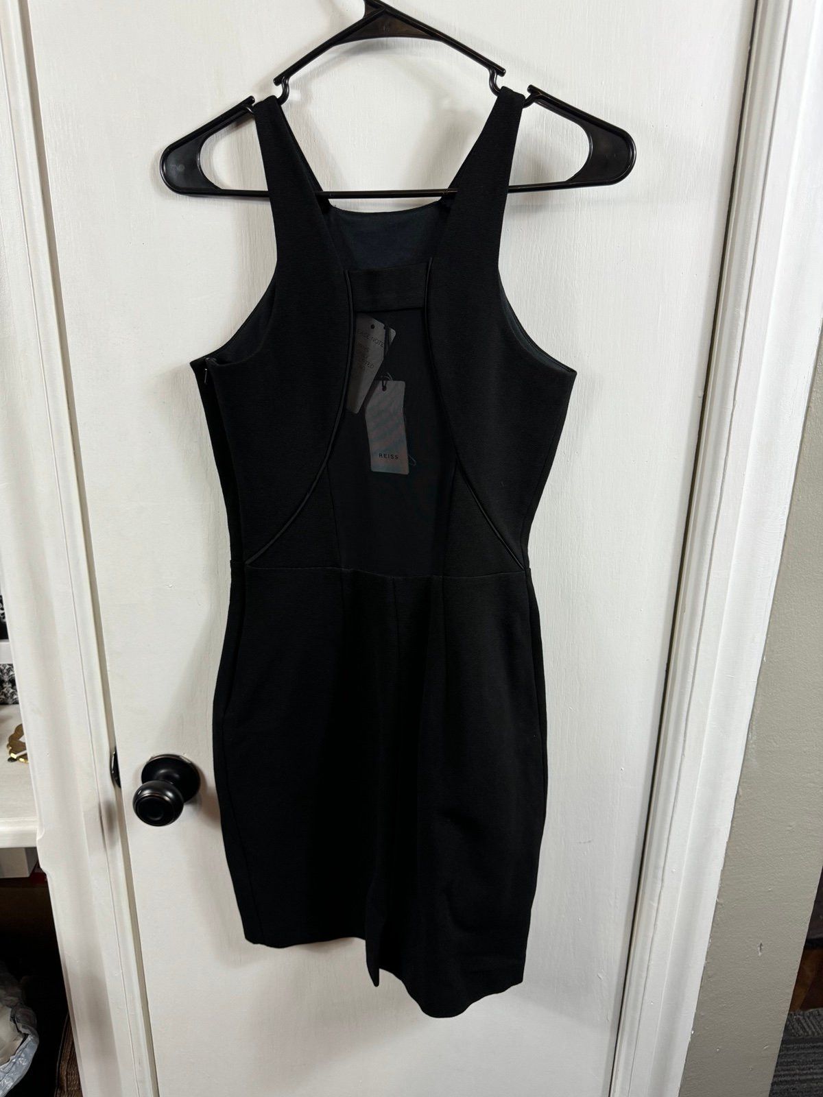Reiss REISS Angelica sheer back dress bodycon cocktail LBD dress Size S / US 4 / IT 40 - 4 Thumbnail