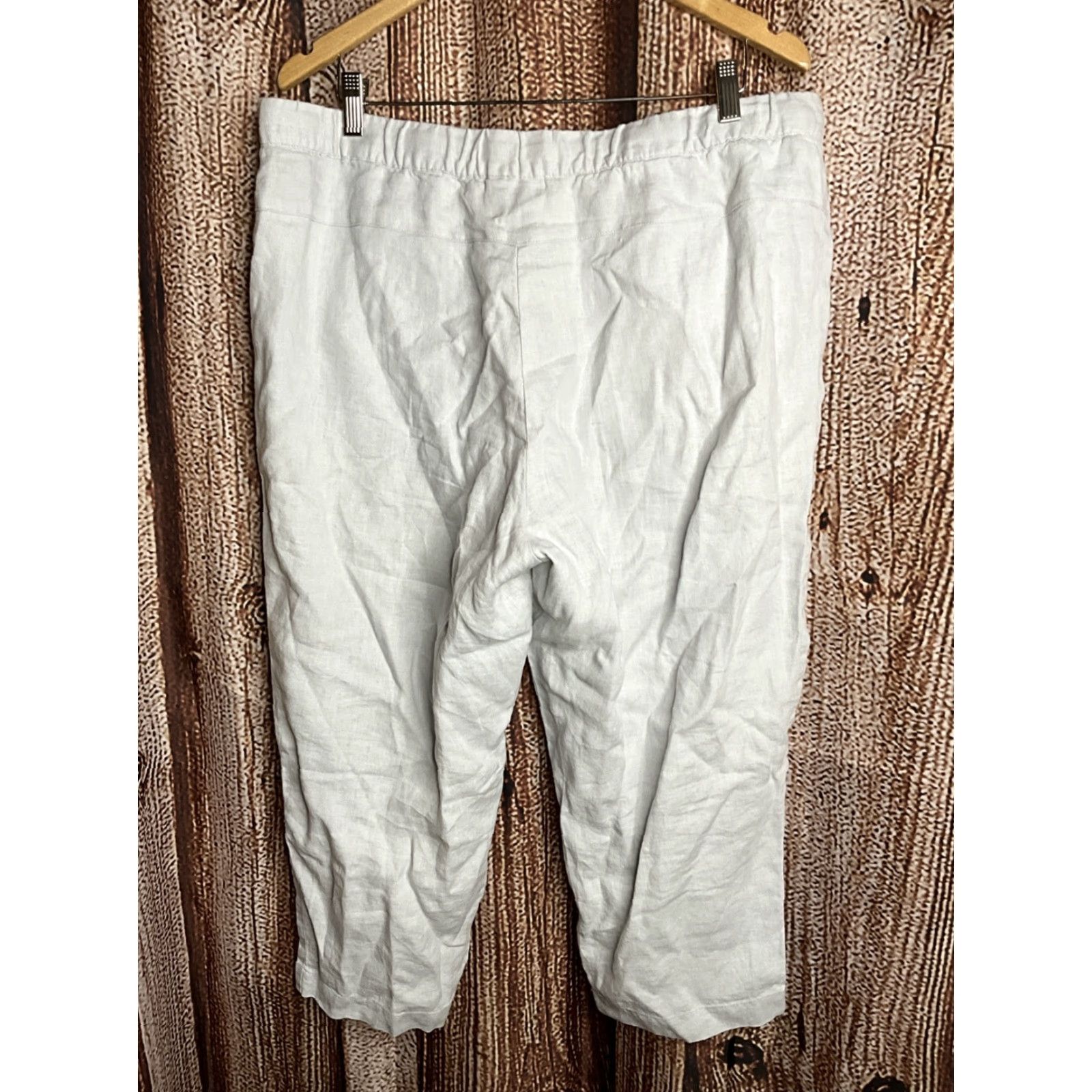 J. Jill VINTAGE J.Jill Love Linen Wide-Leg Pants Size Large Pockets 28” Inseam White Womens Linen Pull On 100% Linen Love Linen Style Packaged? Size 36" / US 14 / IT 50 - 3 Thumbnail
