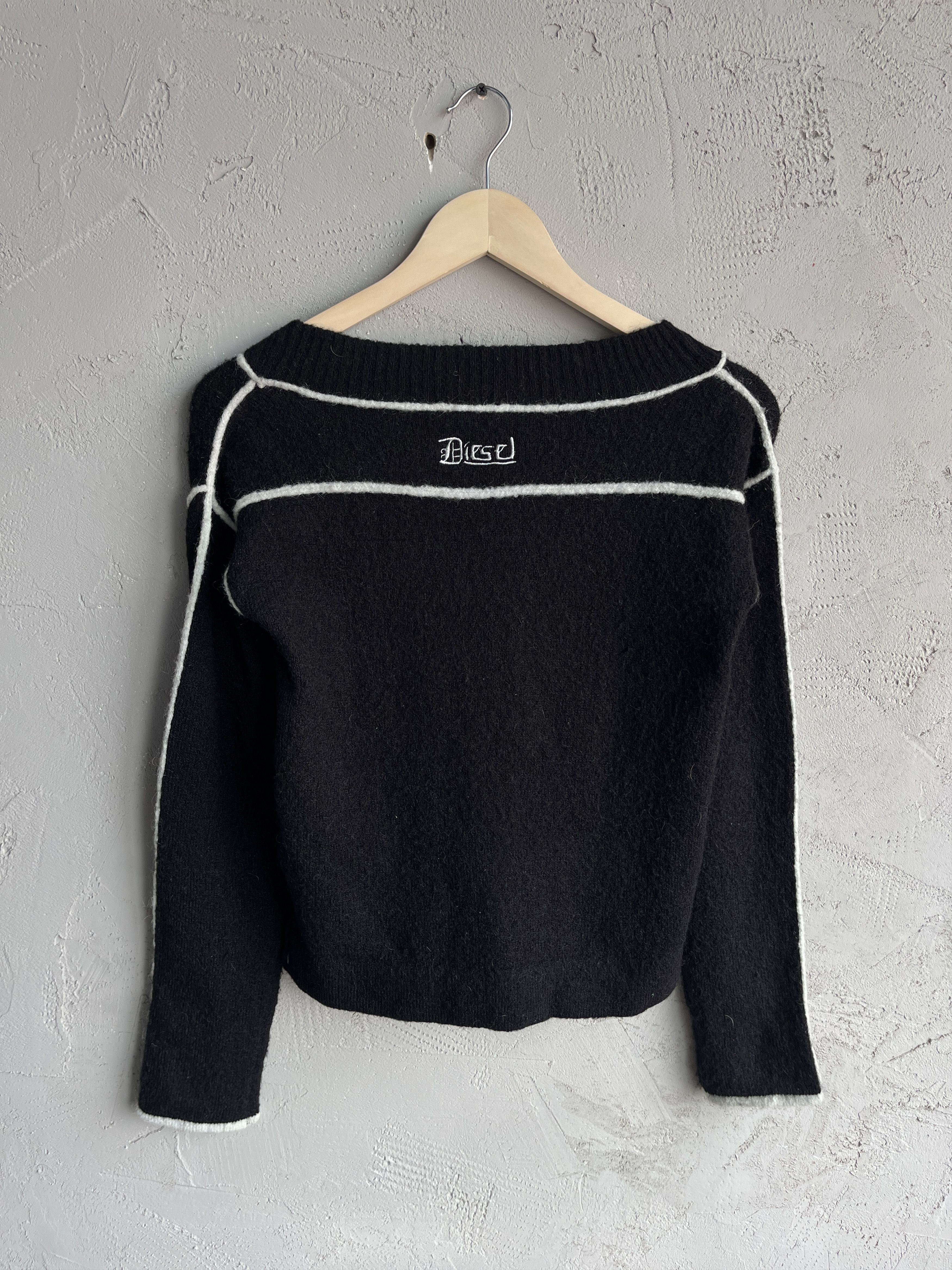 Diesel × Vintage Vintage Diesel 90s Opened Cardigan Mohair Women Sweater Size S / US 4 / IT 40 - 4 Thumbnail