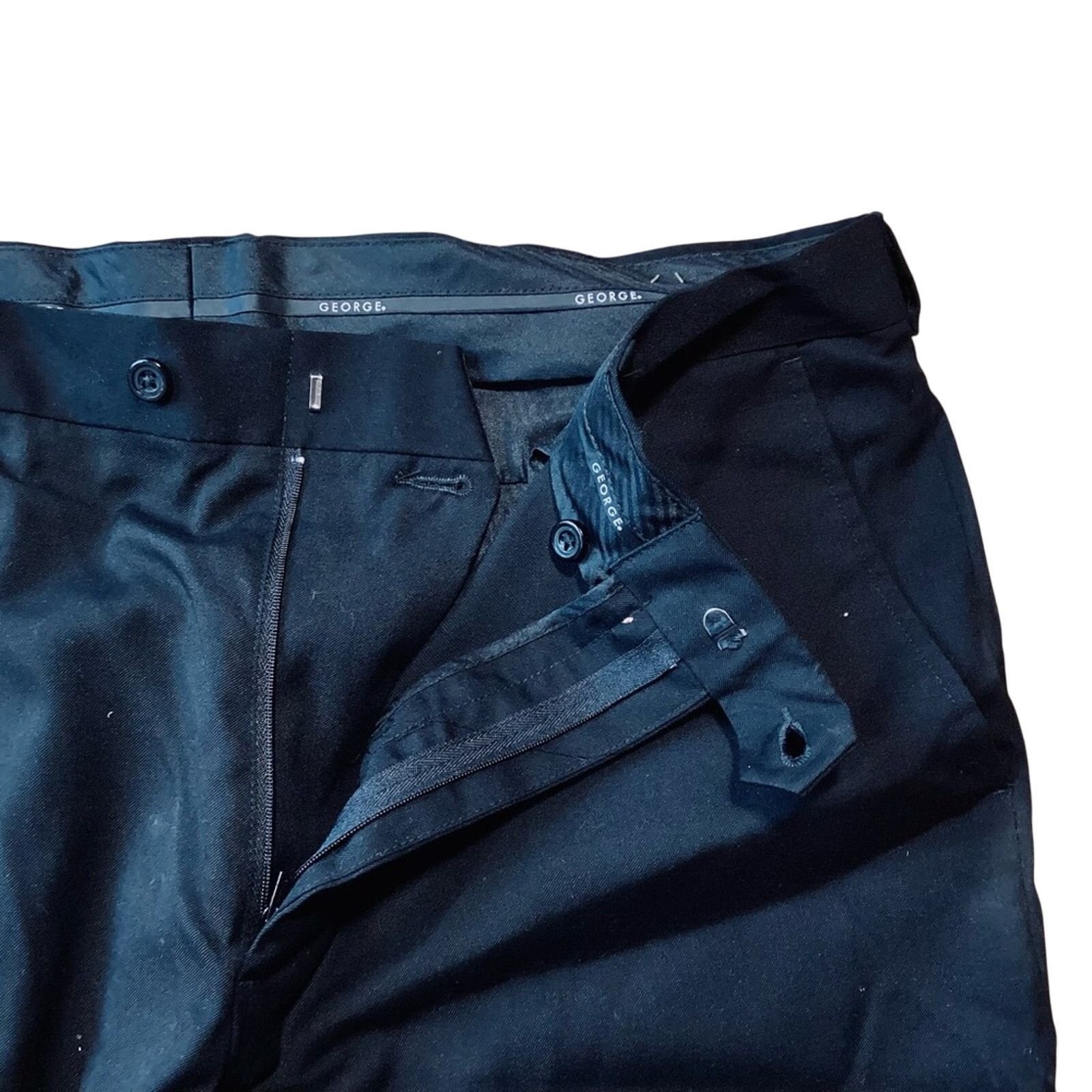 George George Men's Flat Front Pants, 38x32 Size US 38 / EU 54 - 4 Thumbnail