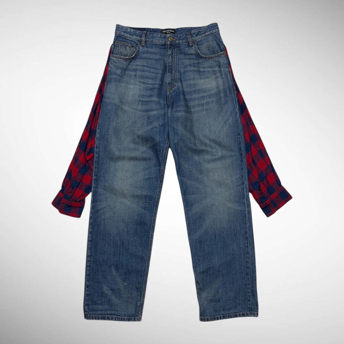 Balenciaga Balenciaga 2021SS Hybrid Flannel Shirt Denim Size US 32 / EU 48 - 2 Thumbnail