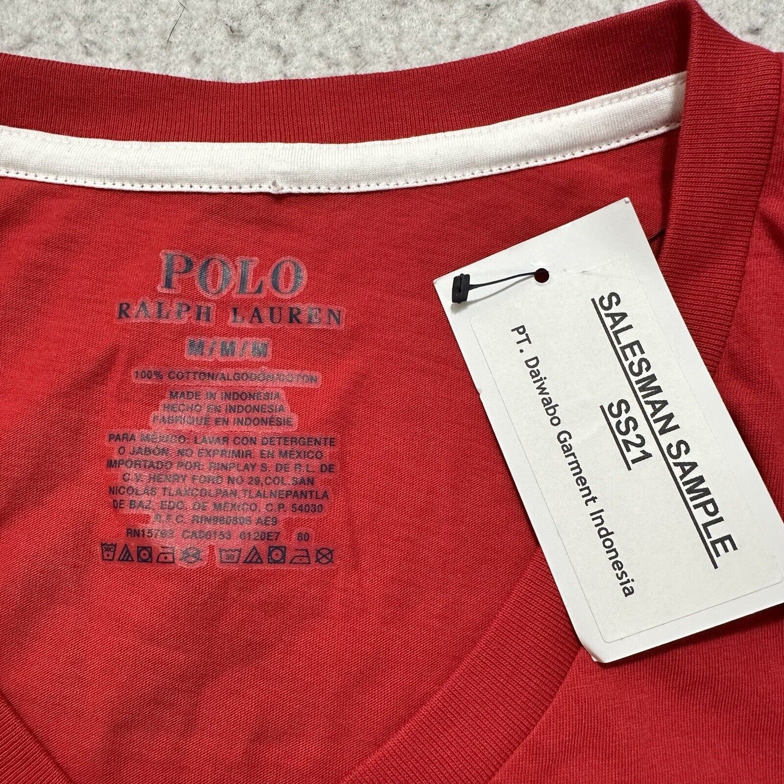 Polo Ralph Lauren Polo Ralph Lauren Medium V Neck T Shirt Red Navy Blue Pony Size US M / EU 48-50 / 2 - 3 Thumbnail
