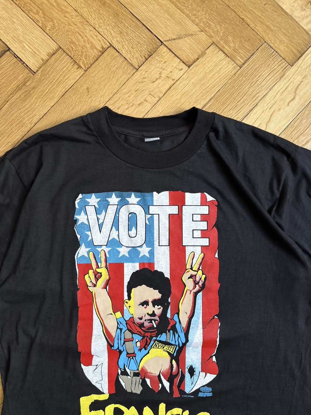 Vintage Extreme Vote Francis Vintage 1992 Rock Band Tour T-Shirt Size US XL / EU 56 / 4 - 2 Thumbnail