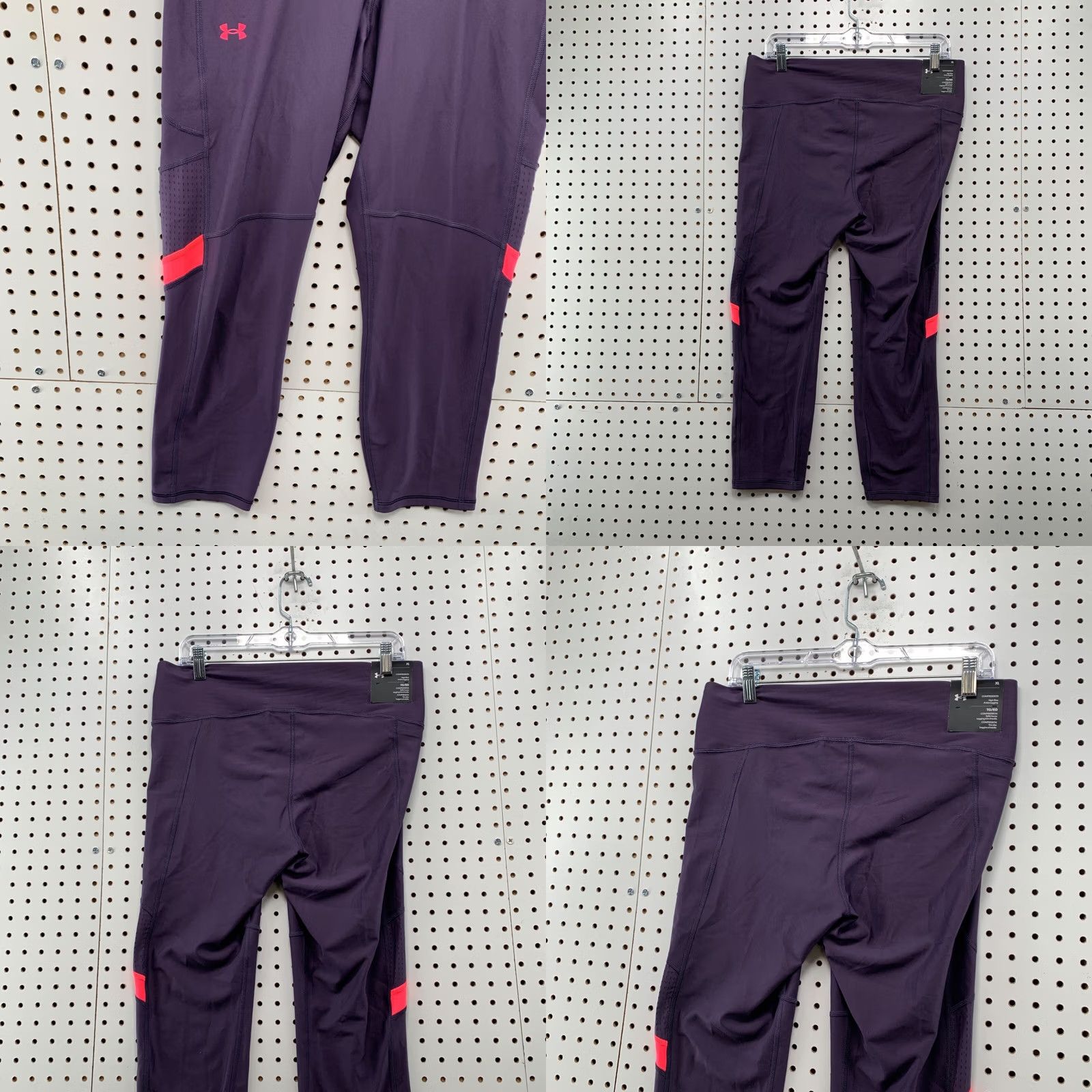 Under Armour Under Armour Compression Leggings Womens XL Purple High Rise 32x23 Workout Activewear Shaping, Leggings, Athleti c Size 40" / US 18 - 8 Thumbnail