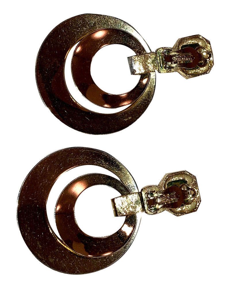 Givenchy Givenchy Black Onyx Glass Double Hoop Dangle Earrings Size ONE SIZE - 3 Thumbnail