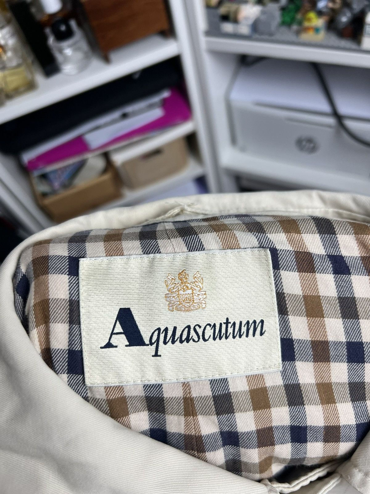 Aquascutum × Designer Vintage y2k Aquascutum checked trench coat jacket XL designer Size US XL / EU 56 / 4 - 5 Thumbnail