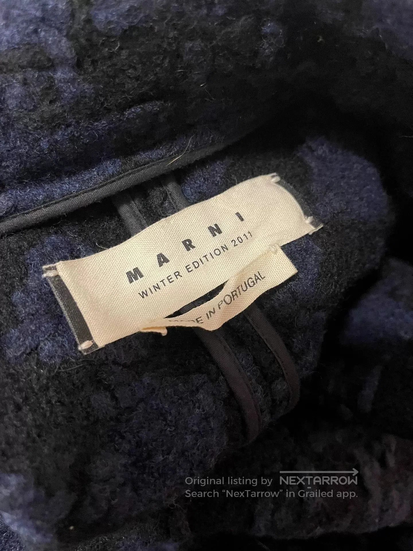 Marni marni wool coat in blue and black. Size L / US 10 / IT 46 - 6 Thumbnail