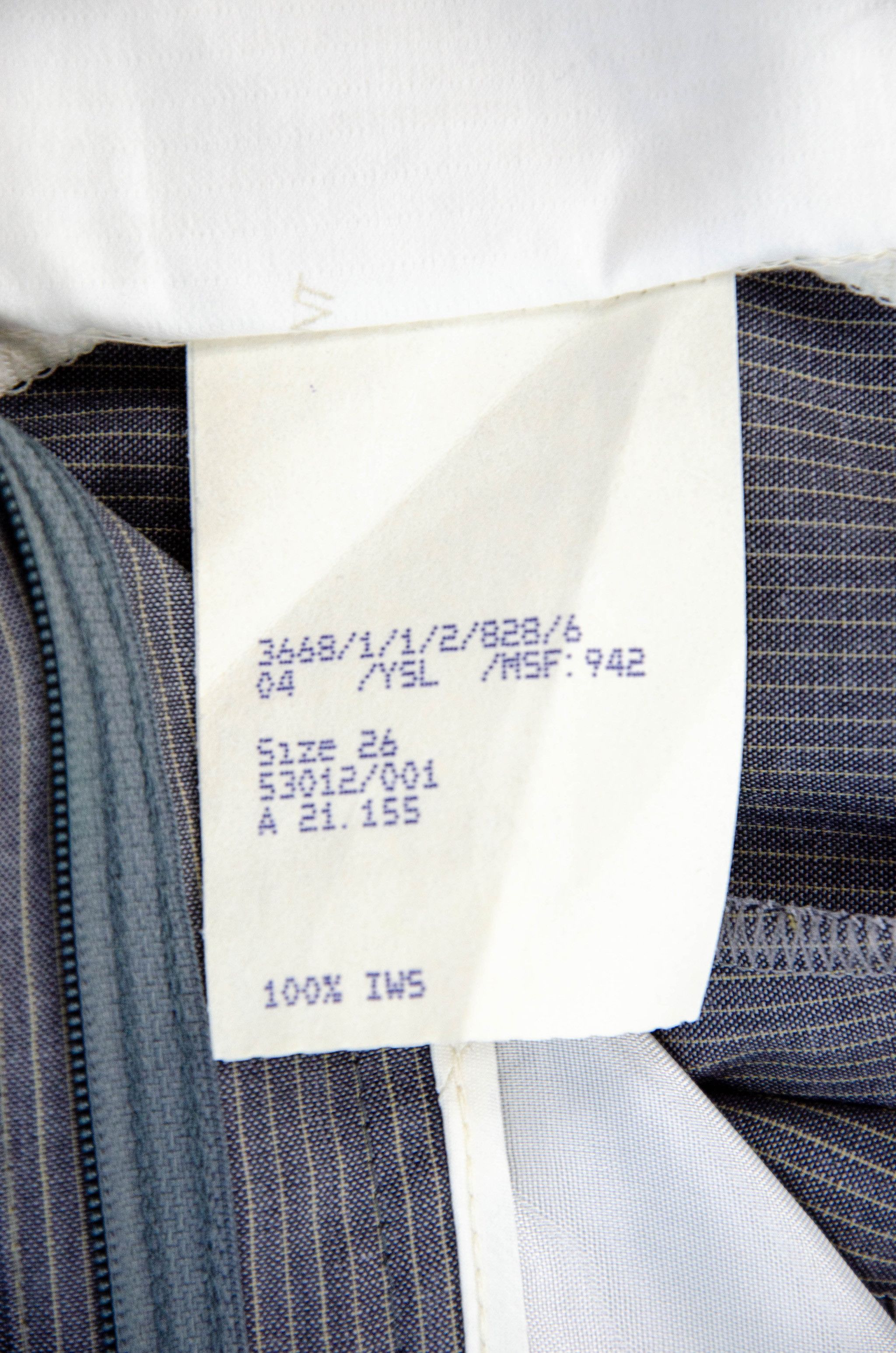 Yves Saint Laurent YSL Pour Homme Pinstripe Wool Suit - Size 26 Size 46R - 13 Thumbnail