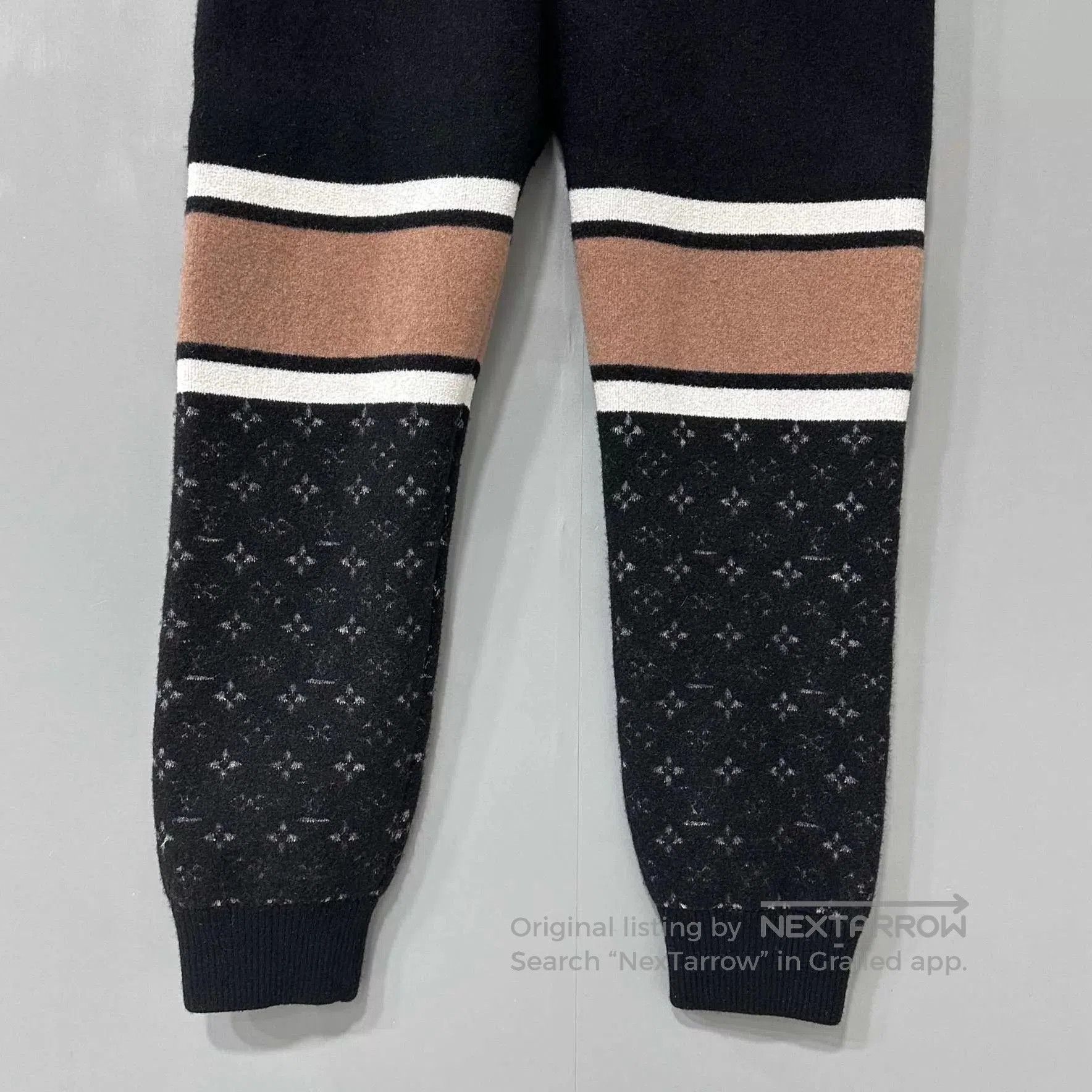 Louis Vuitton Black Striped Patterned Knit Jogger Pants. Size US 32 / EU 48 - 4 Thumbnail