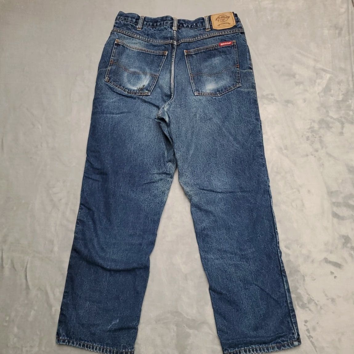 Dickies VINTAGE Dickies Jeans Mens 34x30 Blue Faded Whiskered Denim Flannel Lined Work Jeans Size US 34 / EU 50 - 6 Thumbnail