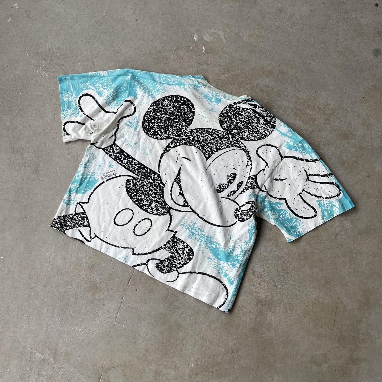 Velva Sheen ★ 80S VELVA SHEEN VINTAGE SINGLE STITCH MICKEY CROPPED AOP Size US XL / EU 56 / 4 - 6 Thumbnail