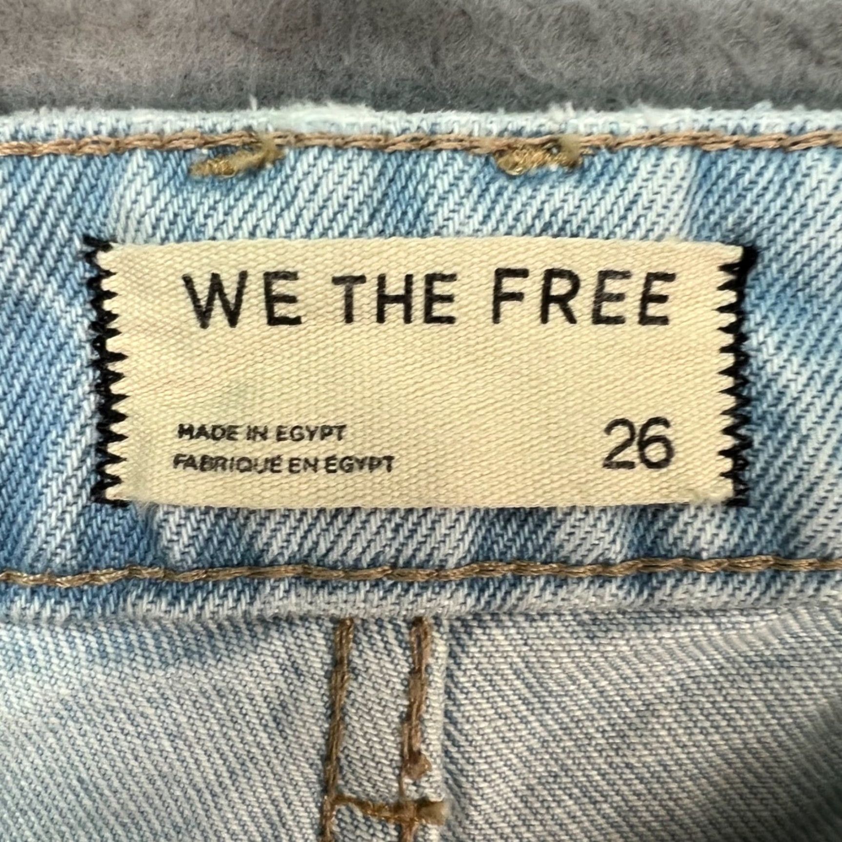 Vintage We The Free Distressed Light Wash Jeans w Yellow Stripe Accent Womens Size 26 Size 26" / US 2 / IT 38 - 3 Thumbnail