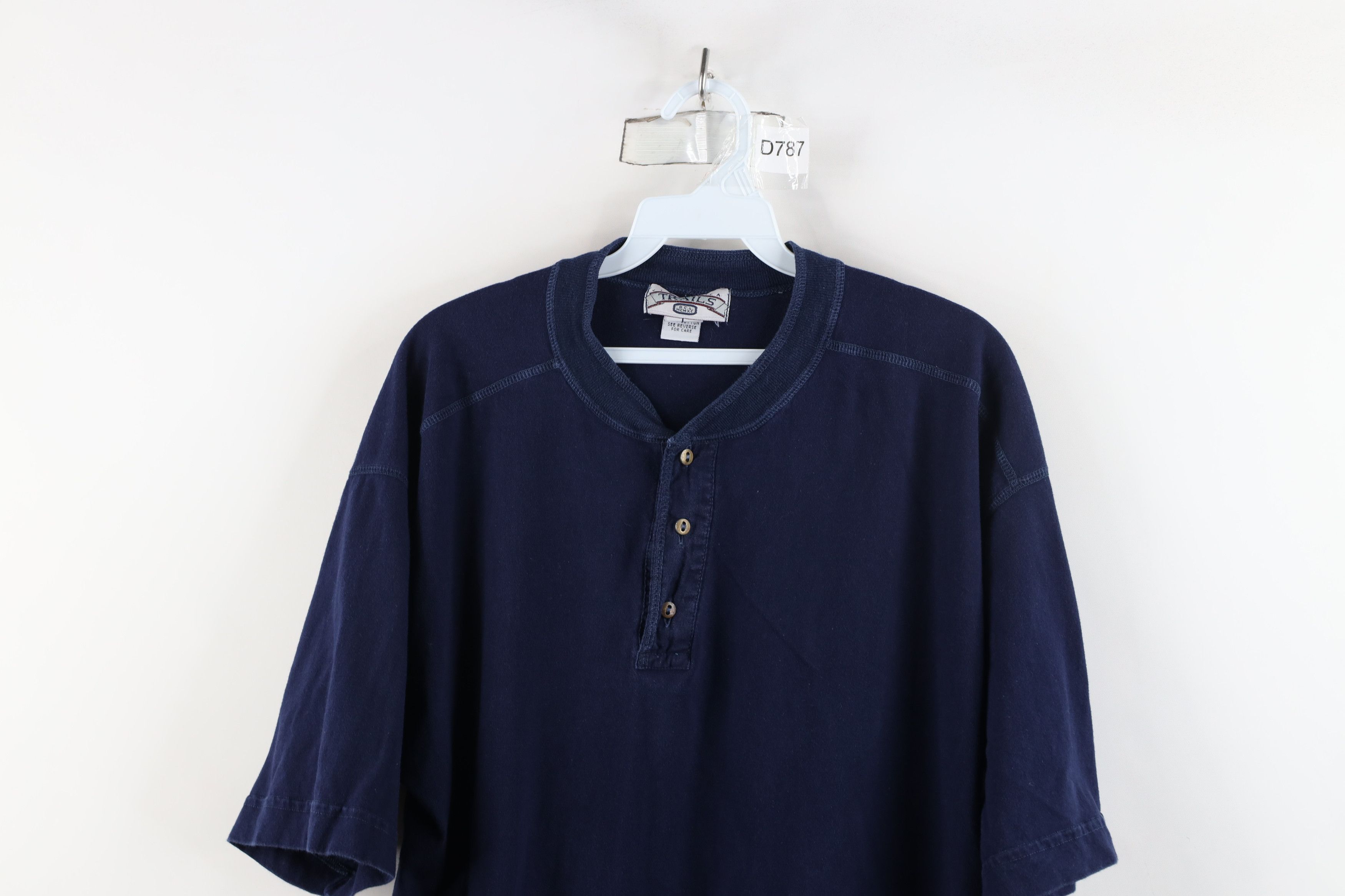 Vintage Vintage 90s Streetwear Cotton Short Sleeve Henley T-Shirt Size US L / EU 52-54 / 3 - 2 Thumbnail
