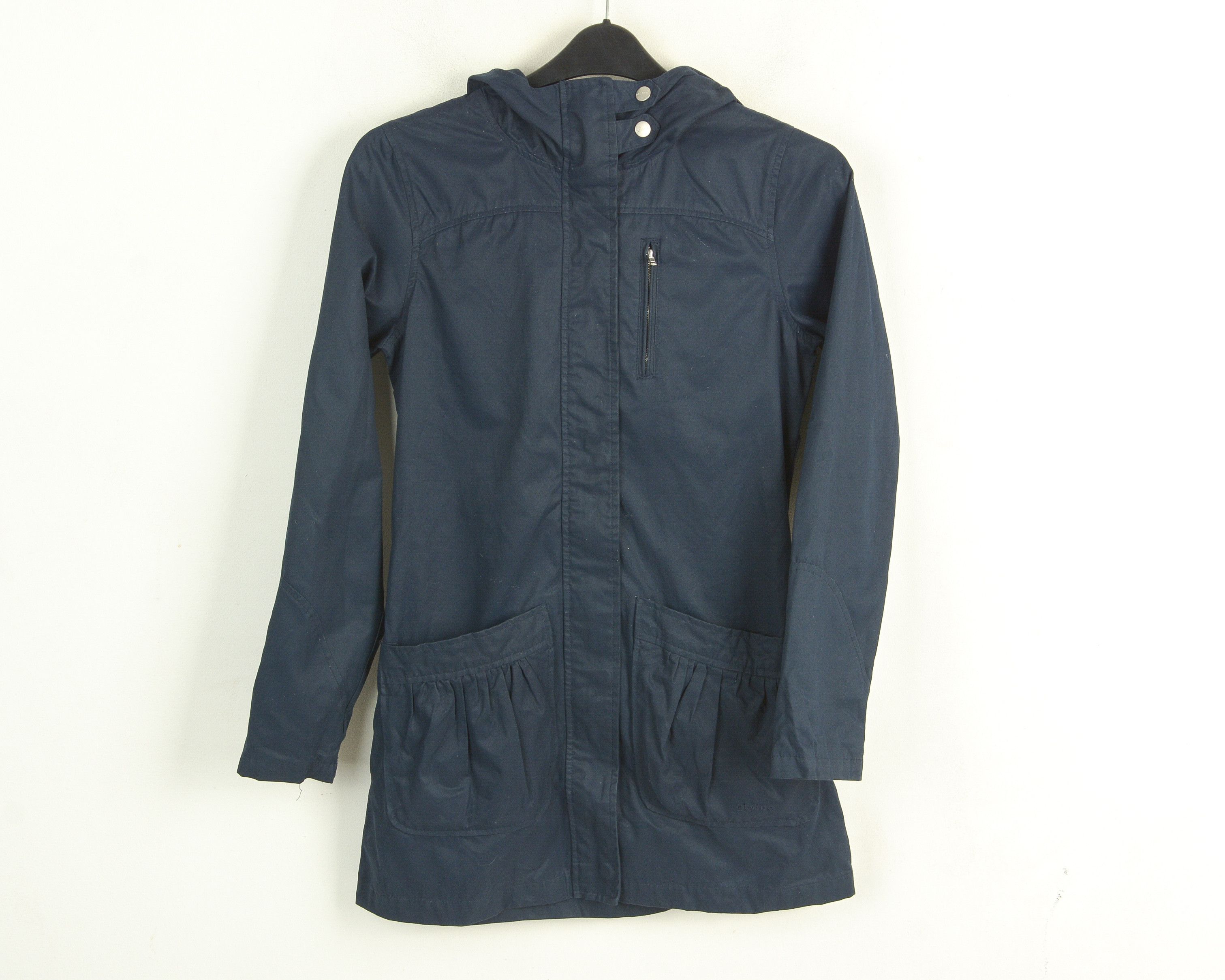 ELVINE Martina Parka Jacket Women S Coat Navy Hooded Raincoat Size S / US 4 / IT 40 - 1 Thumbnail