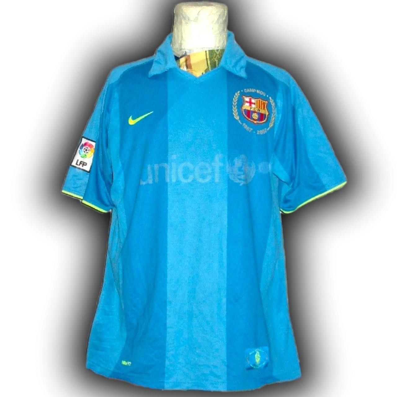 Nike Fc Barcelona Spain 2007 2008 Away Shirt Jersey fcb barca Size US XL / EU 56 / 4 - 1 Thumbnail