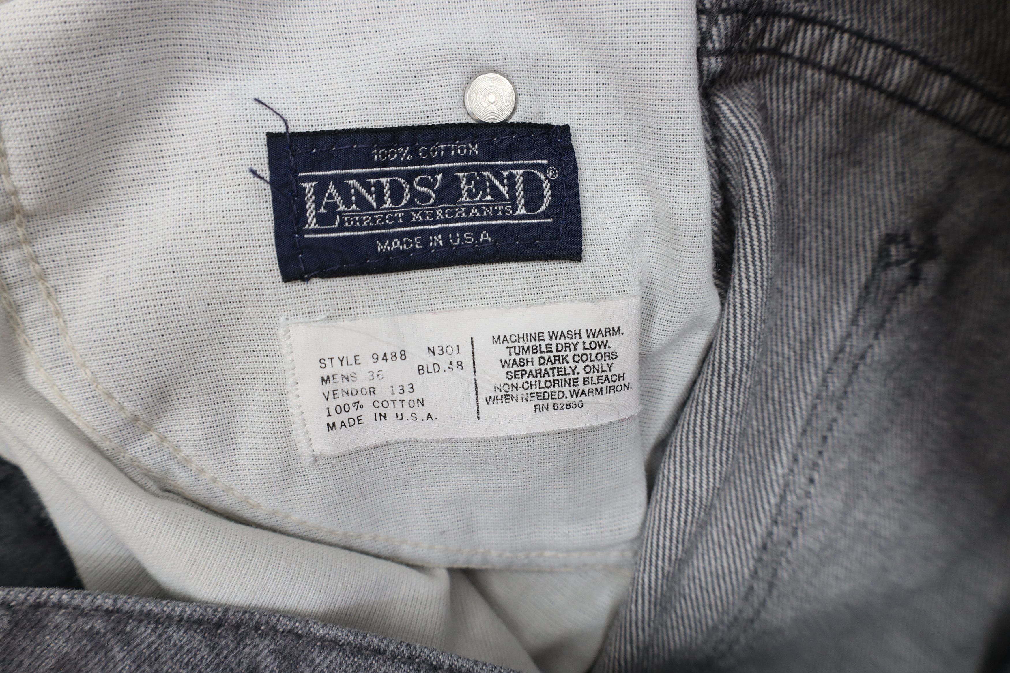 Lands' End × Vintage Vintage 90s Lands End Rigger Denim Jeans Gray Cotton USA Size US 36 / EU 52 - 8 Thumbnail