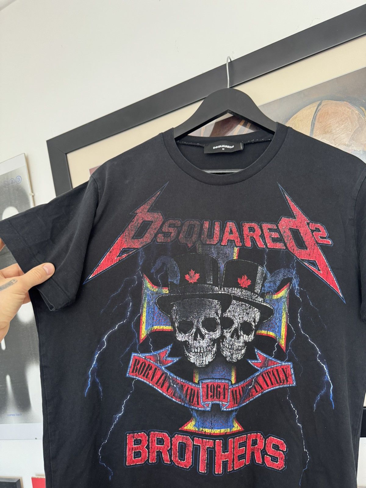 Dsquared2 Dsquared2 Skull Logo Brothers Tee Thunder Print Designer Size US M / EU 48-50 / 2 - 2 Thumbnail
