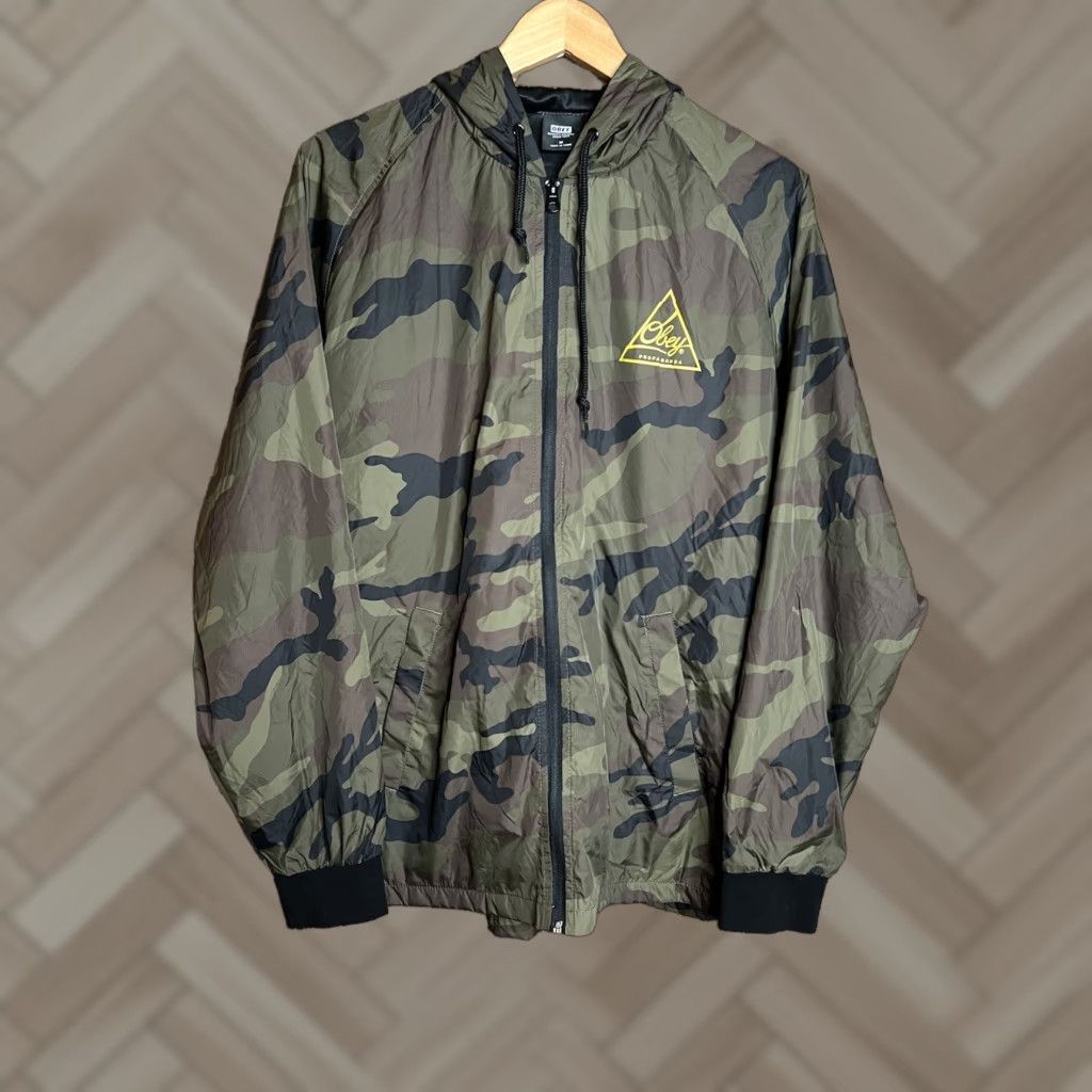 Obey OBEY World Wide Camouflage Hooded Jacket Mens M Multicolor Windbreaker Size US M / EU 48-50 / 2 - 1 Thumbnail