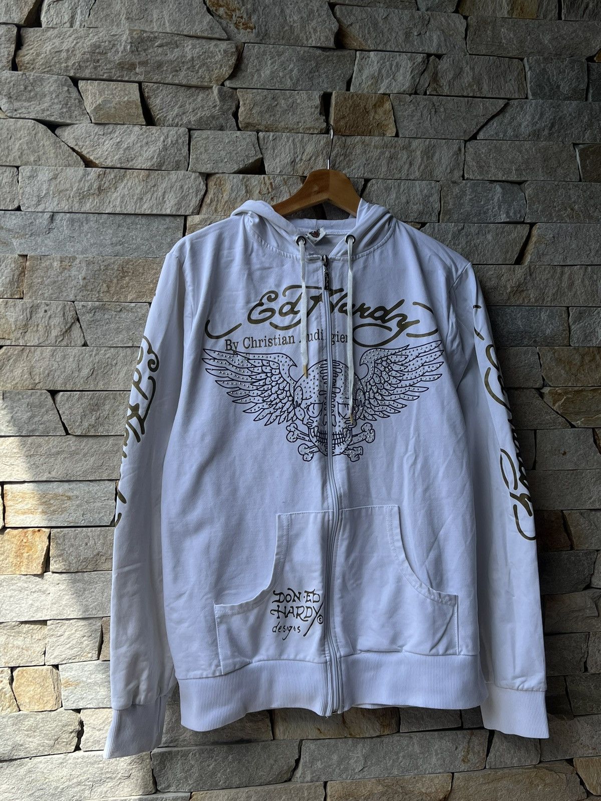 Christian Audigier Christian Audigier Vintage Big Logo Ed Hardy Style ZipHoodie Size US XL / EU 56 / 4 - 1 Thumbnail