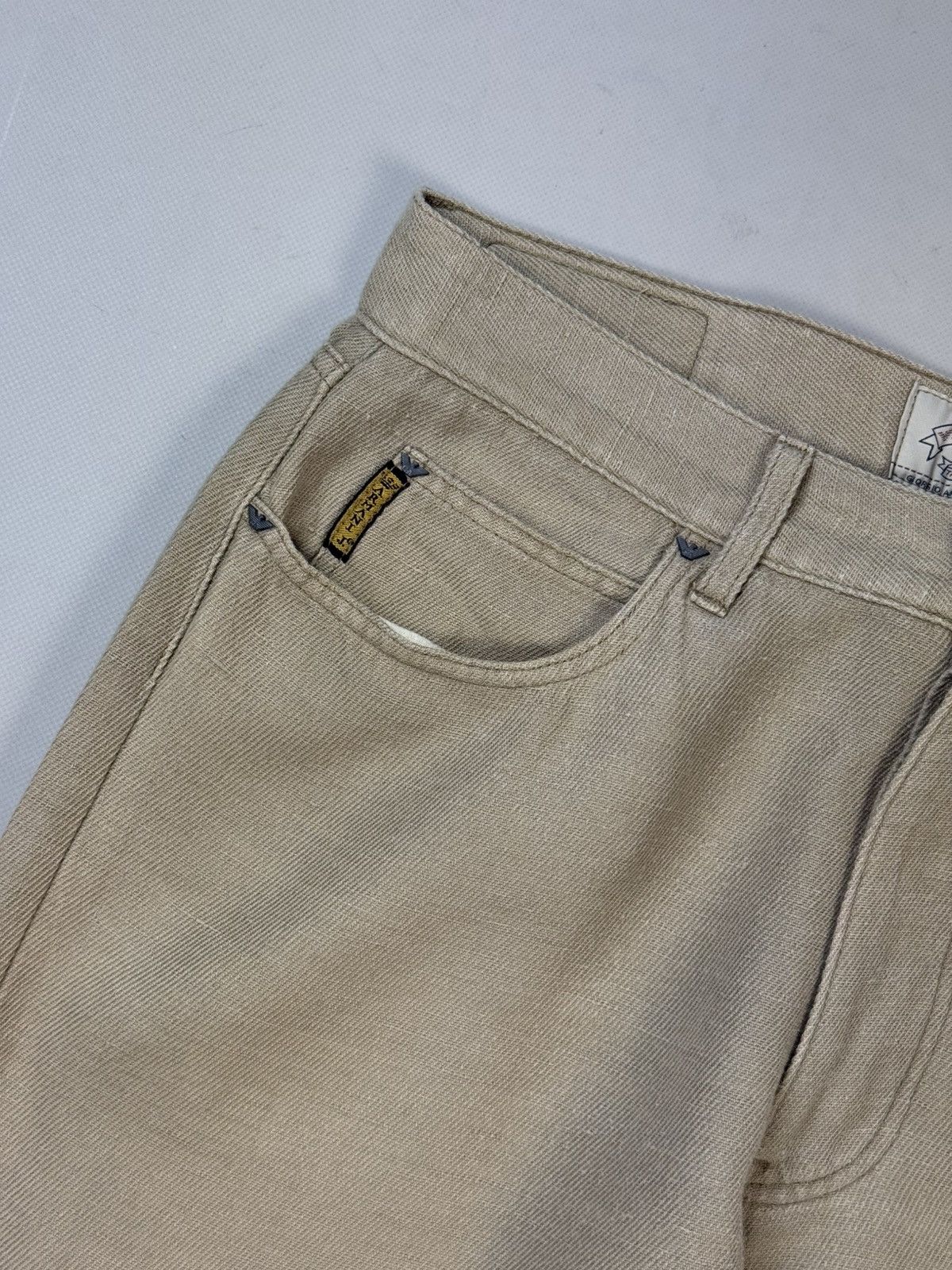 Armani AJ Armani Jeans Vintage Metal Logo Men’s Linen Chino Pants Size US 33 - 8 Thumbnail
