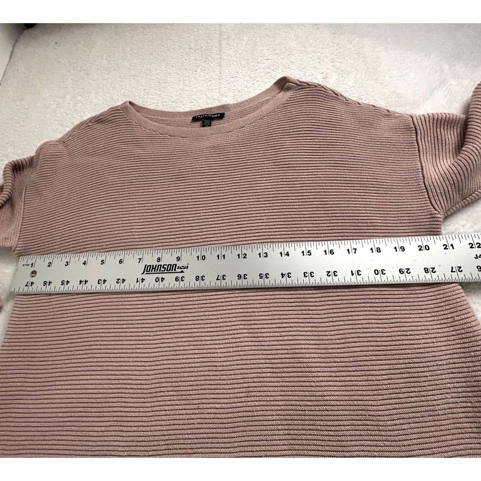 Eileen Fisher VINTAGE Eileen Fisher Sweater Shirt Womens Pullover Pink Small Silk Cashmere Ribbed Boat Neck Tunic Knit Long Sleeve Slips Solid 1990s? Size S / US 4 / IT 40 - 7 Thumbnail