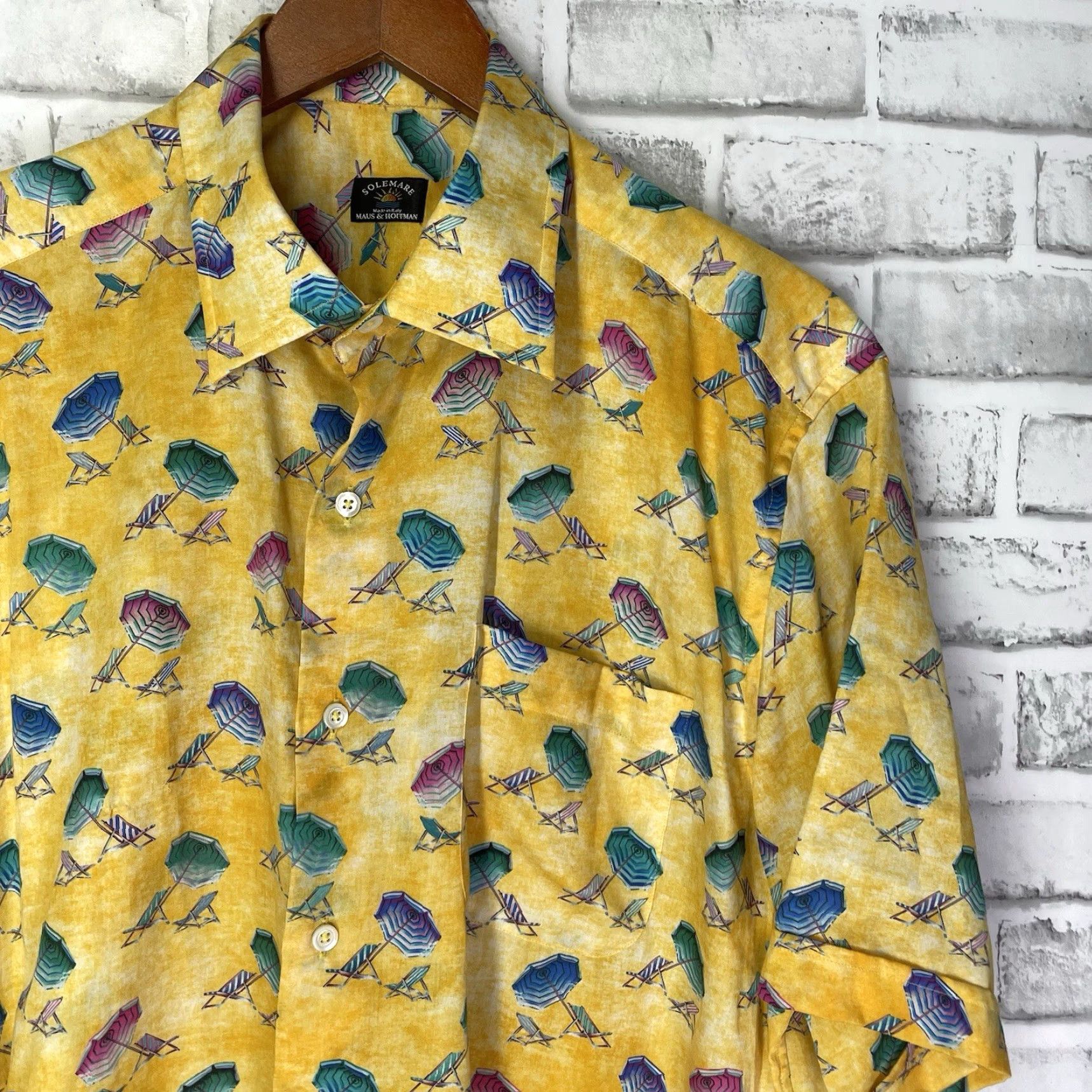 Vintage Solemare Yellow Hawaiian Shirt Mens Size L Short Sleeve Button-Up Shirt Size US L / EU 52-54 / 3 - 2 Thumbnail