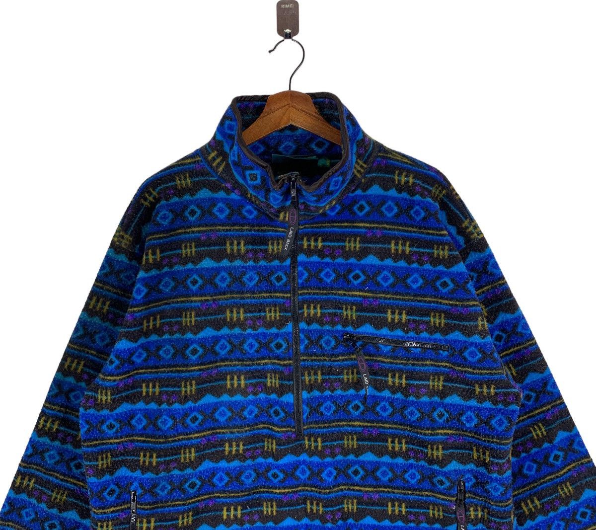 Native × Vintage Vintage Laid Black SurfWear Brand Native Fleece Sweater Size US L / EU 52-54 / 3 - 4 Thumbnail