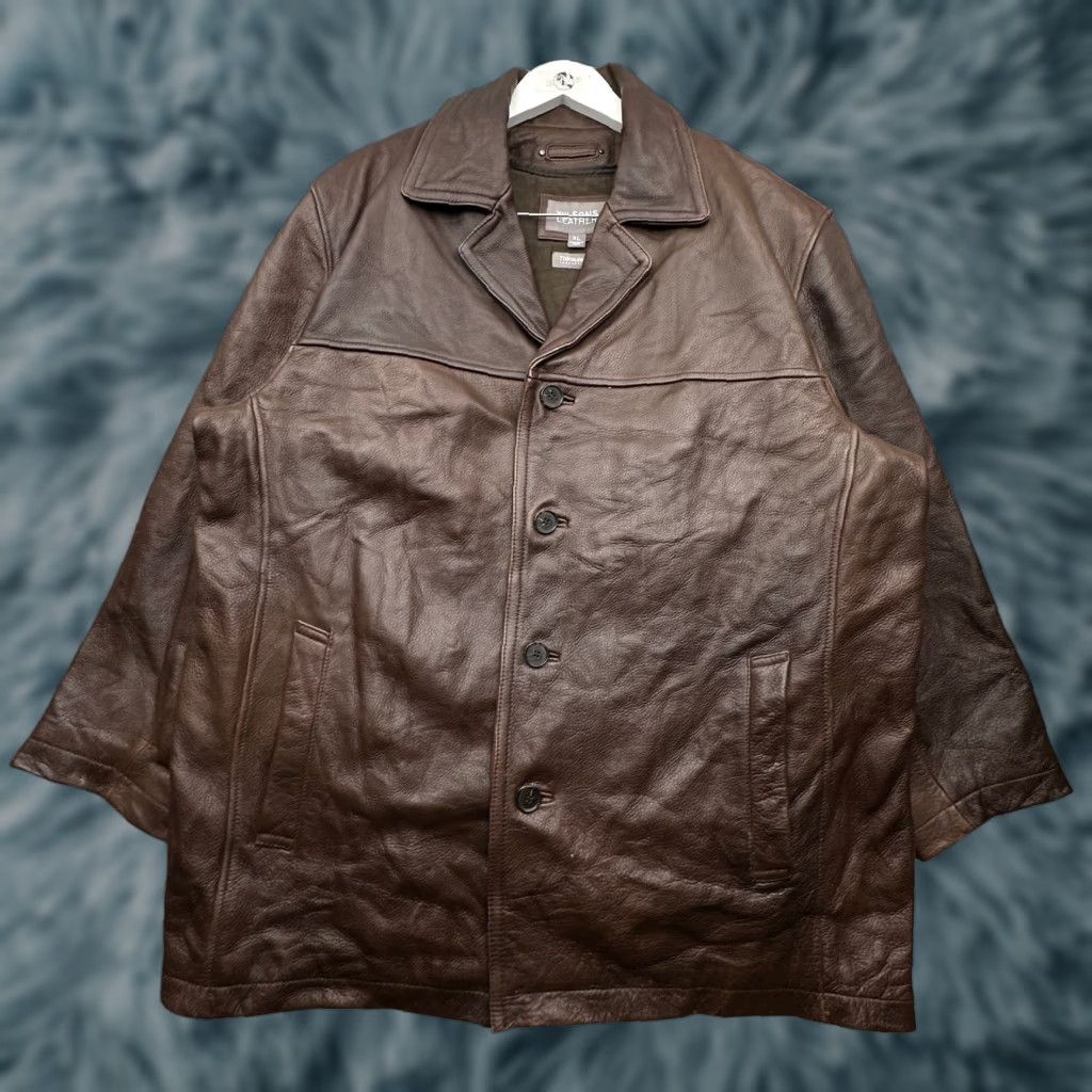 Vintage Wilsons Leather Thinsulate Coat Mens XL Brown Removable Liner Button Pockets Coat Overcoat Mens XL Brown Thinsulate Wilsons Leather Size US XL / EU 56 / 4 - 1 Thumbnail