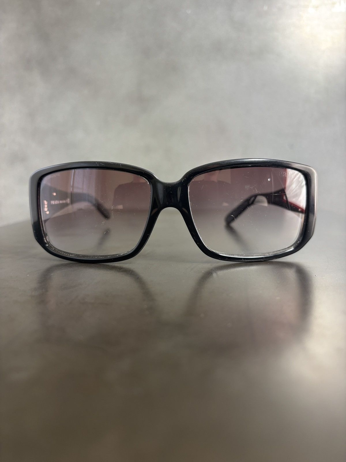 Y2K Prada Sunglasses SPR16L Triangle Logo Case 2000s Vintage