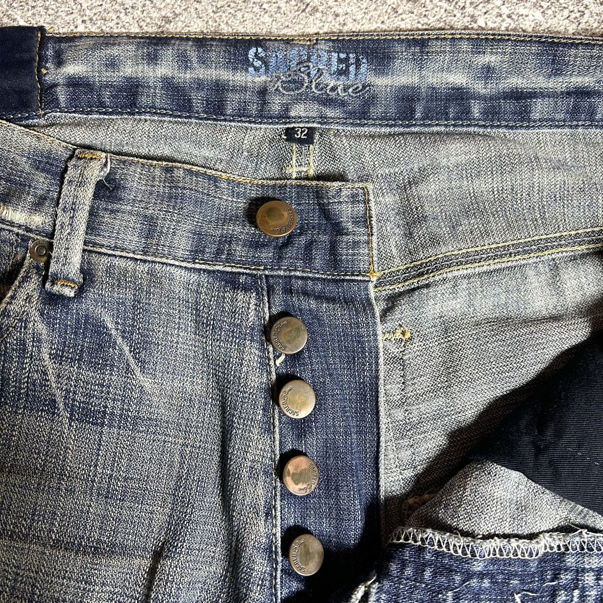 Japanese Brand Vintage SACRED BLUE Flared Denim Patchwork USA Size US 32 / EU 48 - 9 Thumbnail