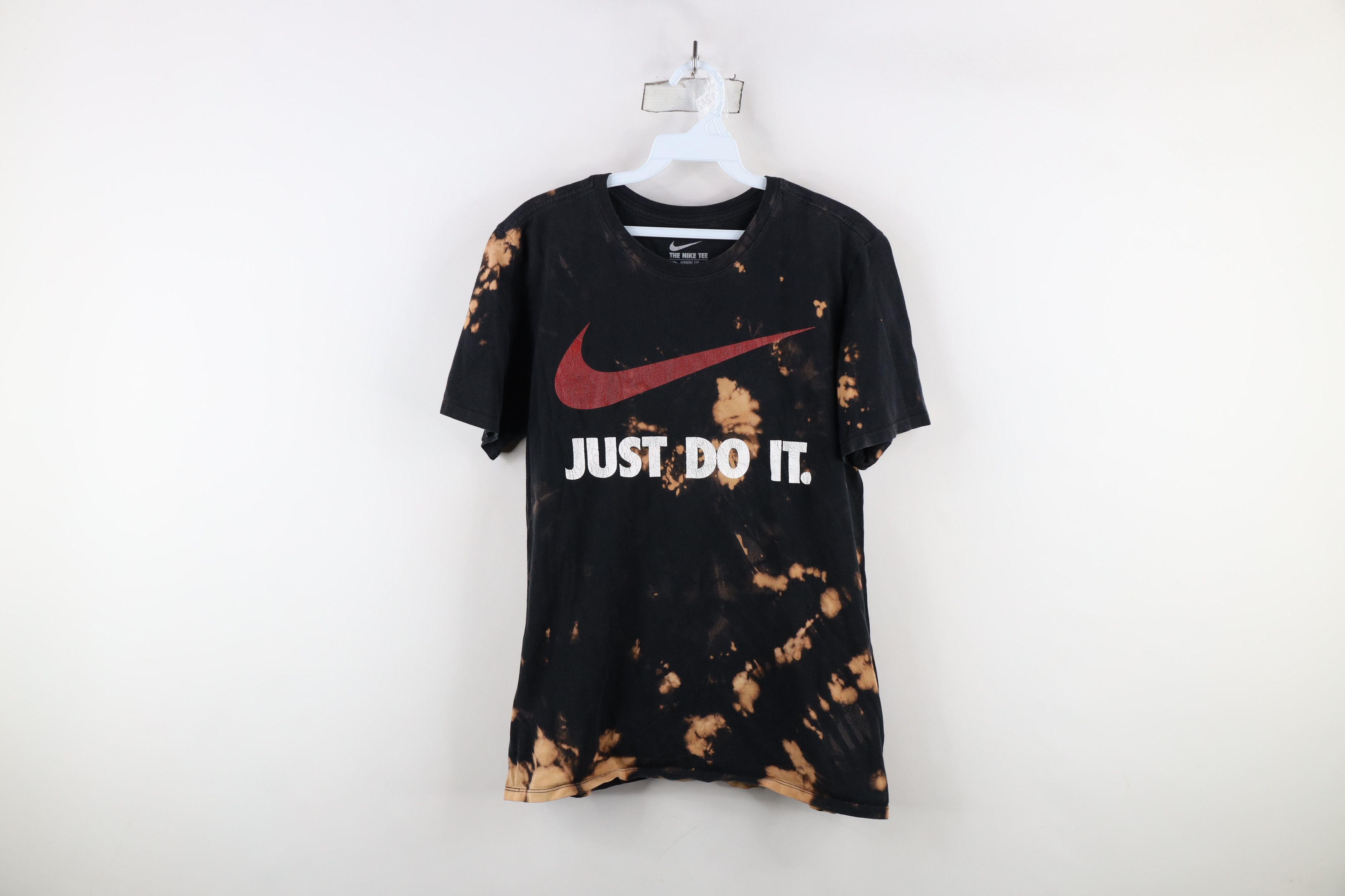 Nike × Vintage Vintage Y2K Nike Swoosh Acid Wash Just Do It T-Shirt Black Size US S / EU 44-46 / 1 - 1 Thumbnail