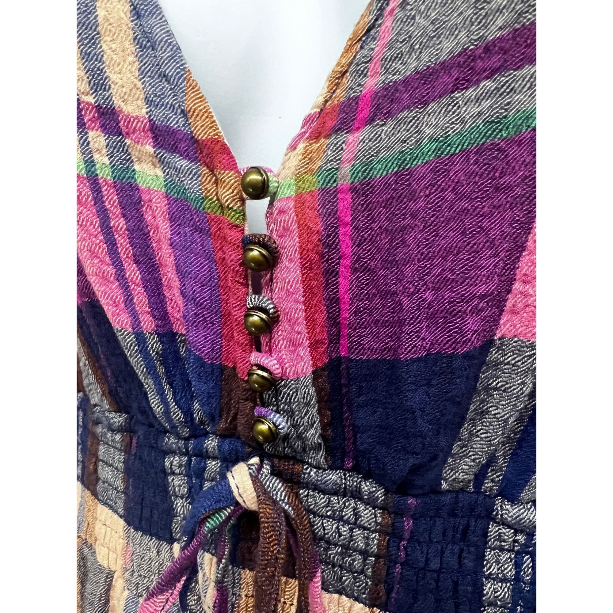 Anthropologie Anthropologie Pilcro The Rory Puff Sleeve Smocked V-Neck Pla Size XL / US 12-14 / IT 48-50 - 5 Thumbnail
