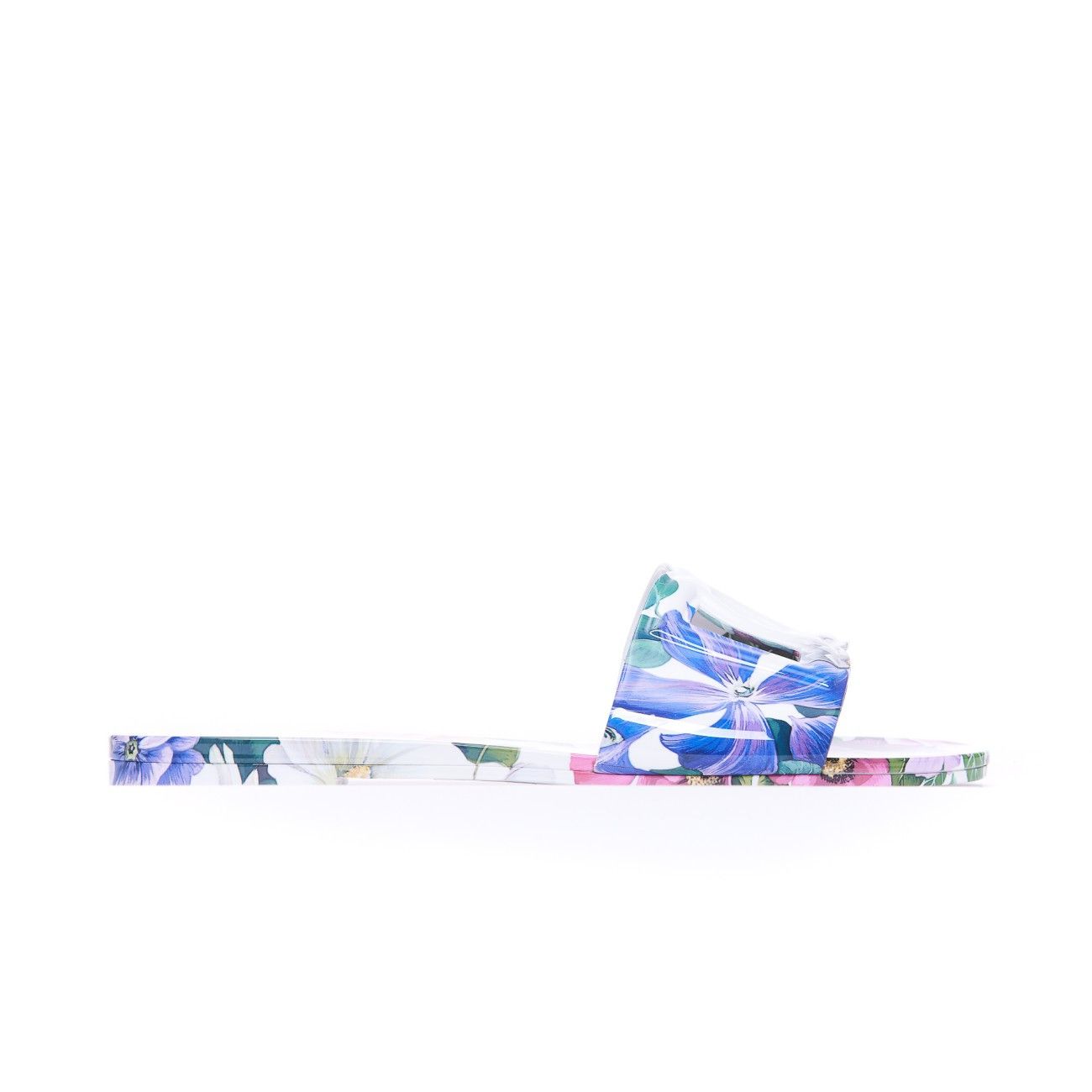 Dolce & Gabbana FLORAL PRINT SLIDE SANDALS WITH DG LOGO Size US 5 / IT 35 - 1 Thumbnail