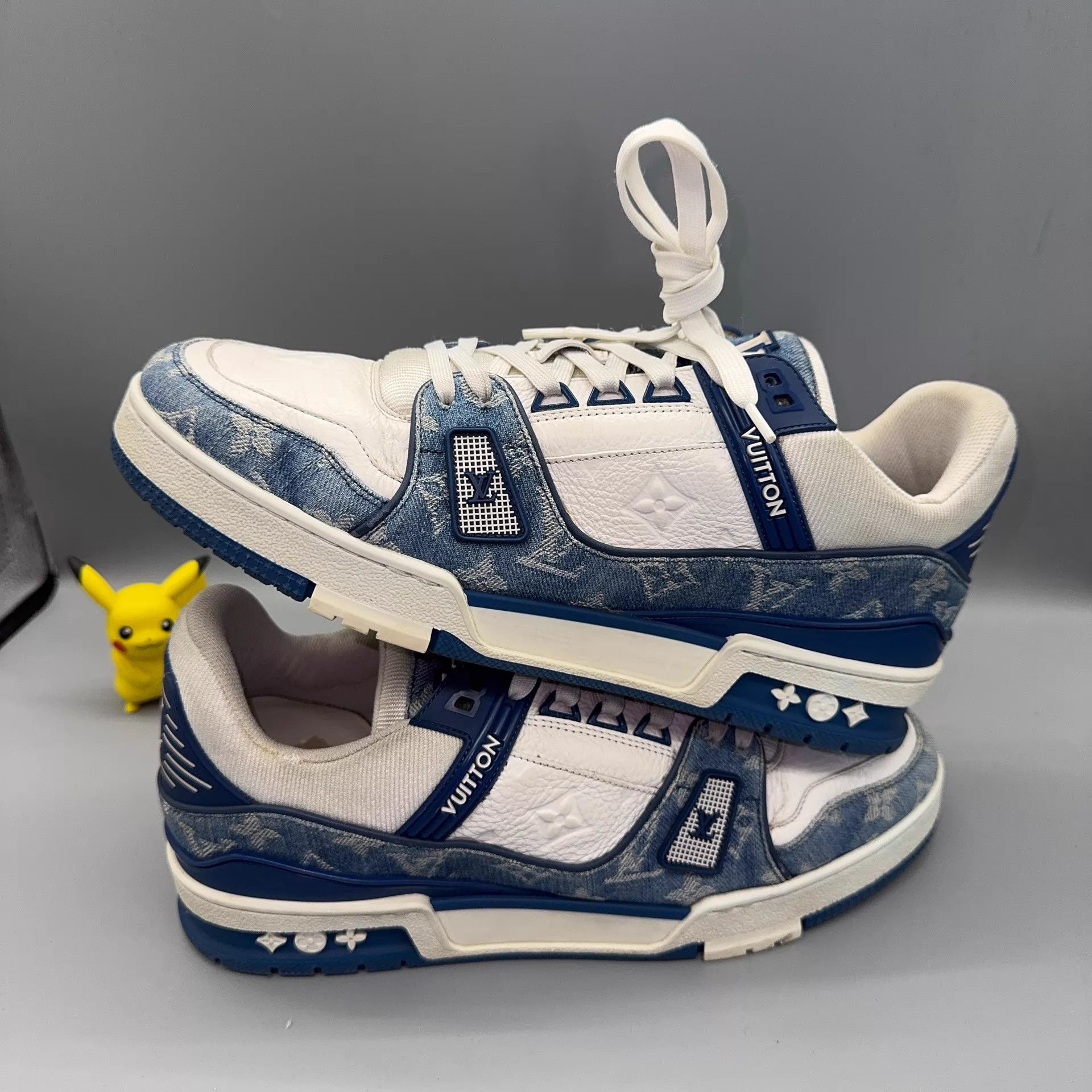 Louis Vuitton LOUIS VUITTON Trainer Blue & White 42.5 Size US 9.5 / EU 42-43 - 5 Thumbnail