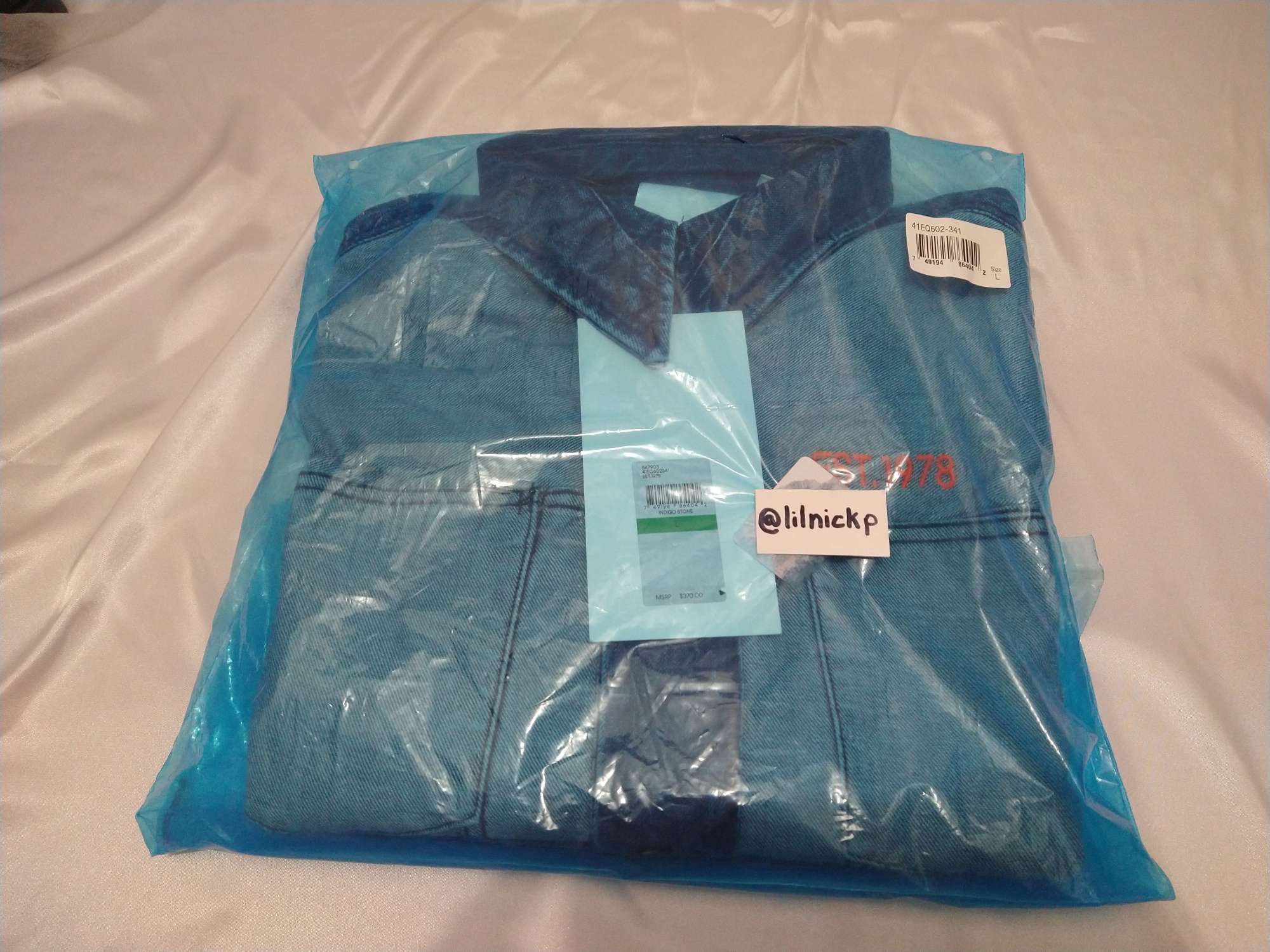Calvin Klein 205W39NYC EST. 1978 Inside Out Indigo Stone Denim Trucker Jacket Size US L / EU 52-54 / 3 - 9 Thumbnail