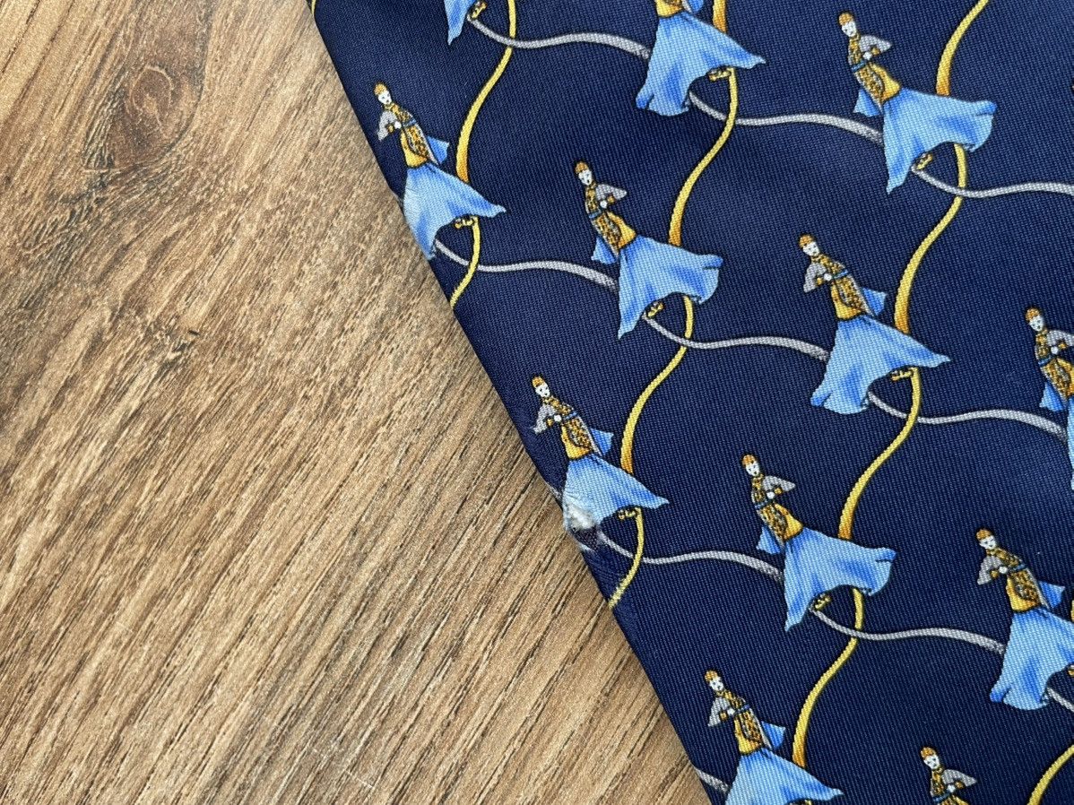 Christian Dior Monsieur Christian Dior Silk Tie Patterned Vintage Blue Gold Luxury Size ONE SIZE - 22 Thumbnail