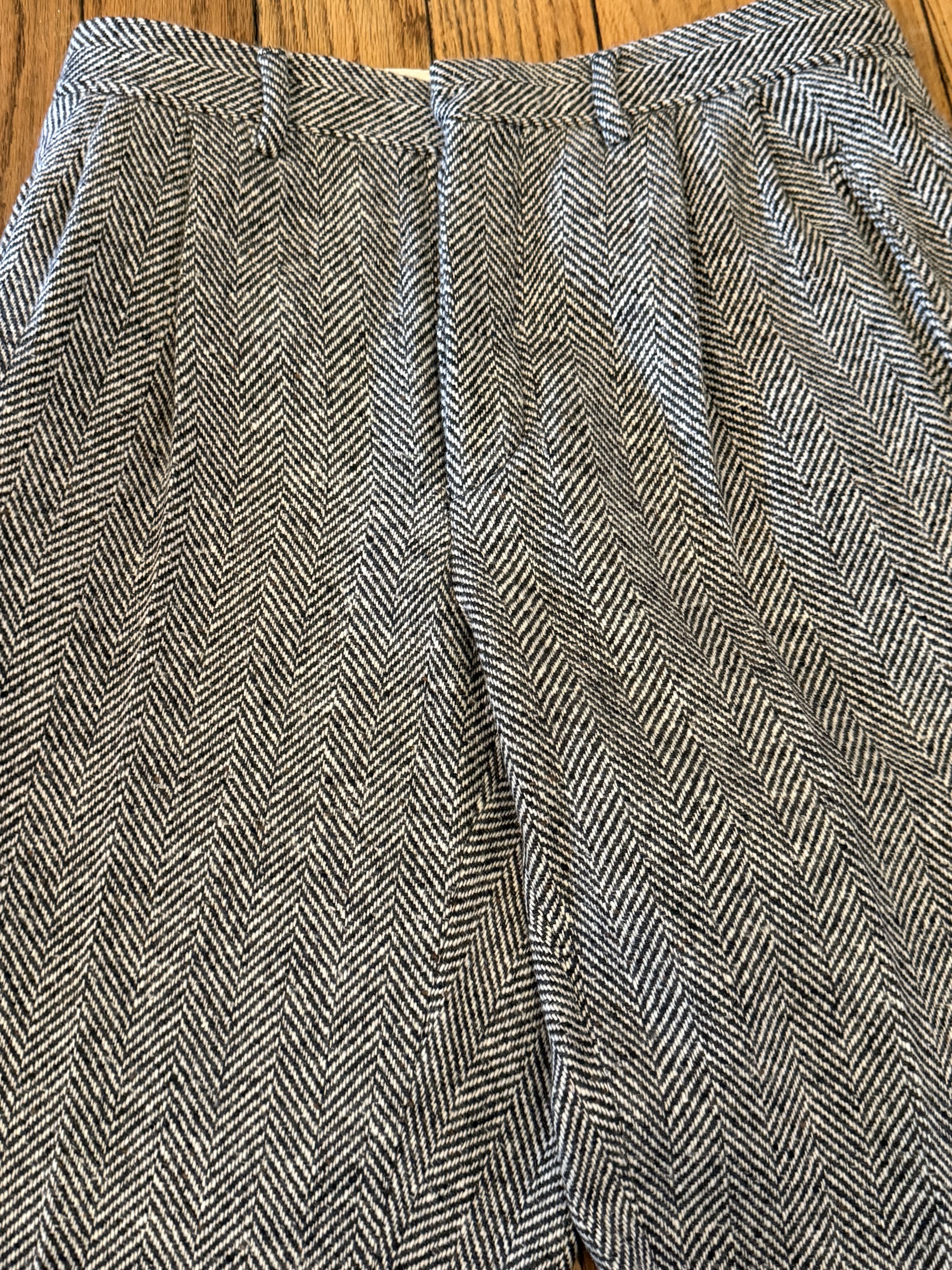 Umit Benan Wool herringbone pleated pants Size US 30 / EU 46 - 2 Thumbnail