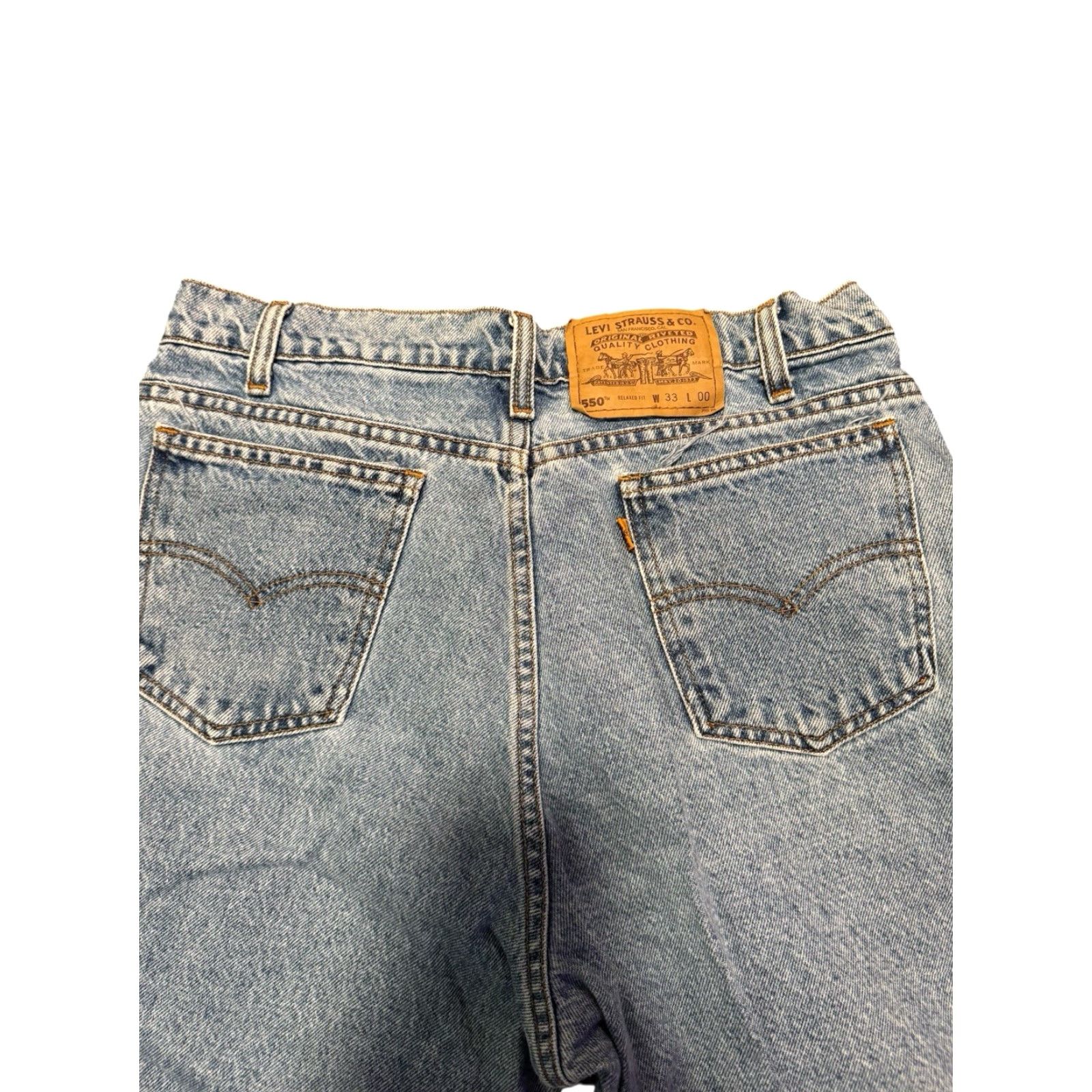 Levi's VINTAGE Levi’s 550 Orange Tab Relaxed Fit Denim Shorts Men’s 33 USA Made 90s Size US 33 - 6 Thumbnail