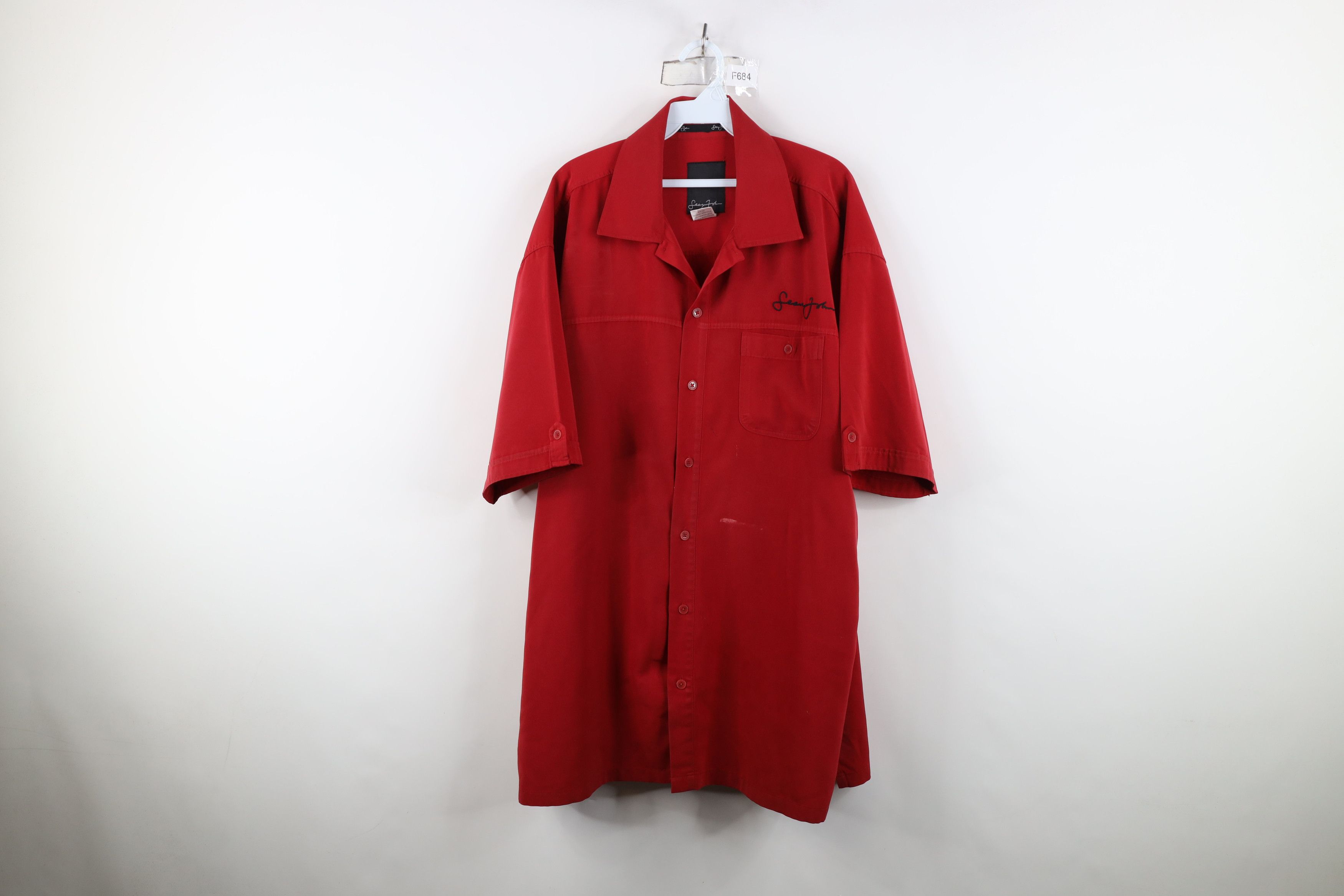 Vintage 90s Y2K Sean John Baggy Collared Button Shirt Red