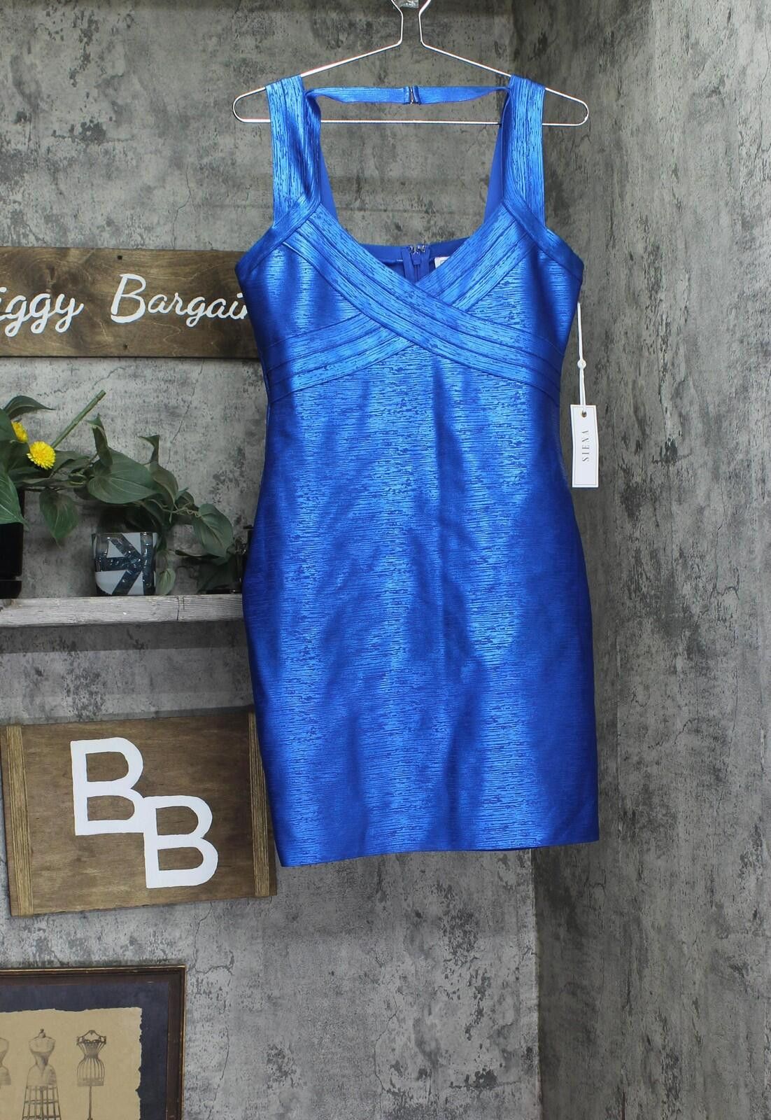 Signal Sport Nwt Siena Bandage Bodycon Knit Mini Dress Saphire Blue 14 Size XL / US 12-14 / IT 48-50 - 1 Thumbnail