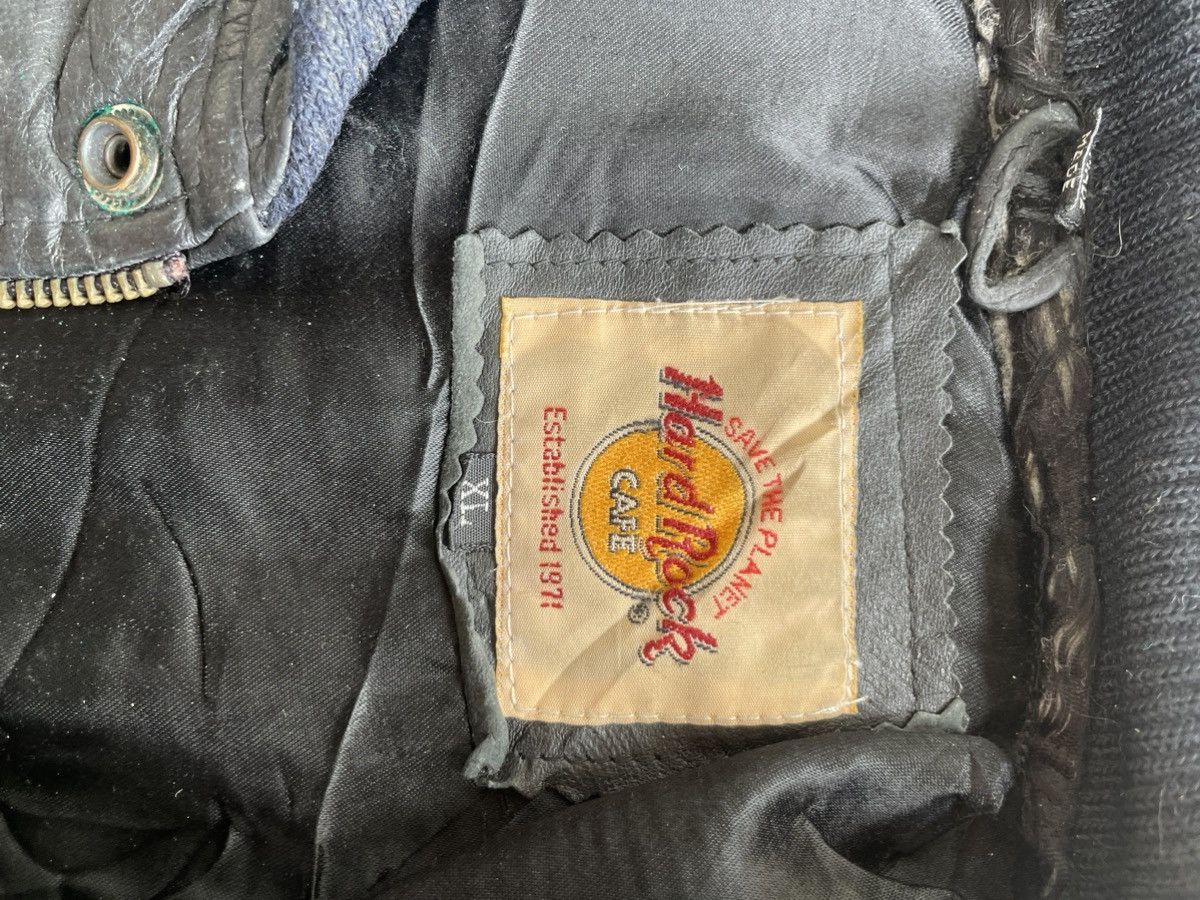 Hard Rock Cafe Hard Rock Cafe Leather Bomber Jacket Size US XL / EU 56 / 4 - 5 Thumbnail