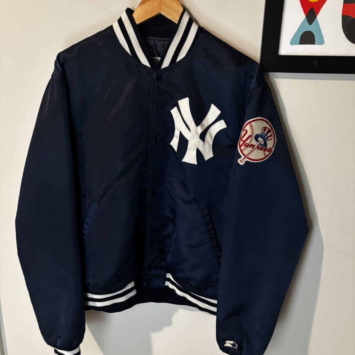 Starter Vintage New York Yankees 1980s Satin Bomber Jacket Size US L / EU 52-54 / 3 - 1 Thumbnail
