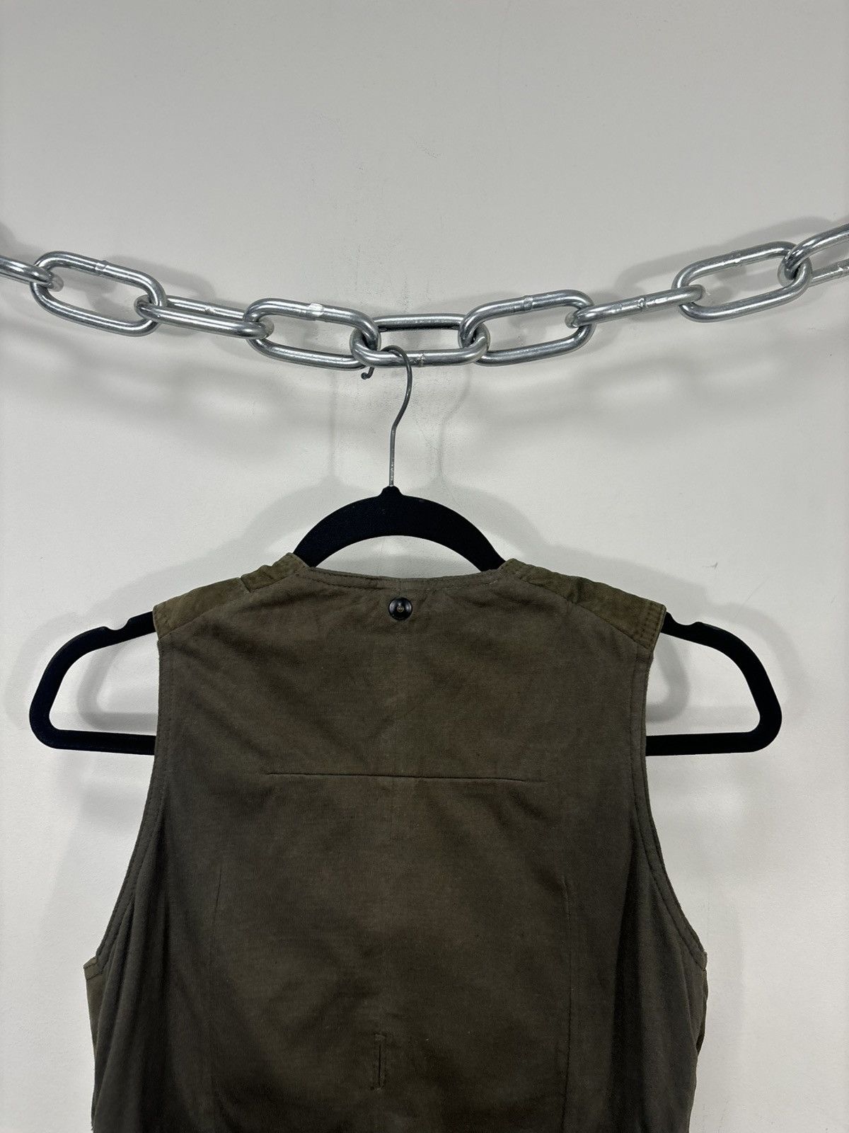 Diesel Diesel L-Zoe NWT Women’s Khaki Suede Goat Leather Vest Gilet Size XS / US 0-2 / IT 36-38 - 17 Thumbnail