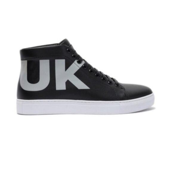 French Connection French Connection Mens Black White Logo Leather High Top Sne Size US 10.5 / EU 43-44 - 7 Thumbnail