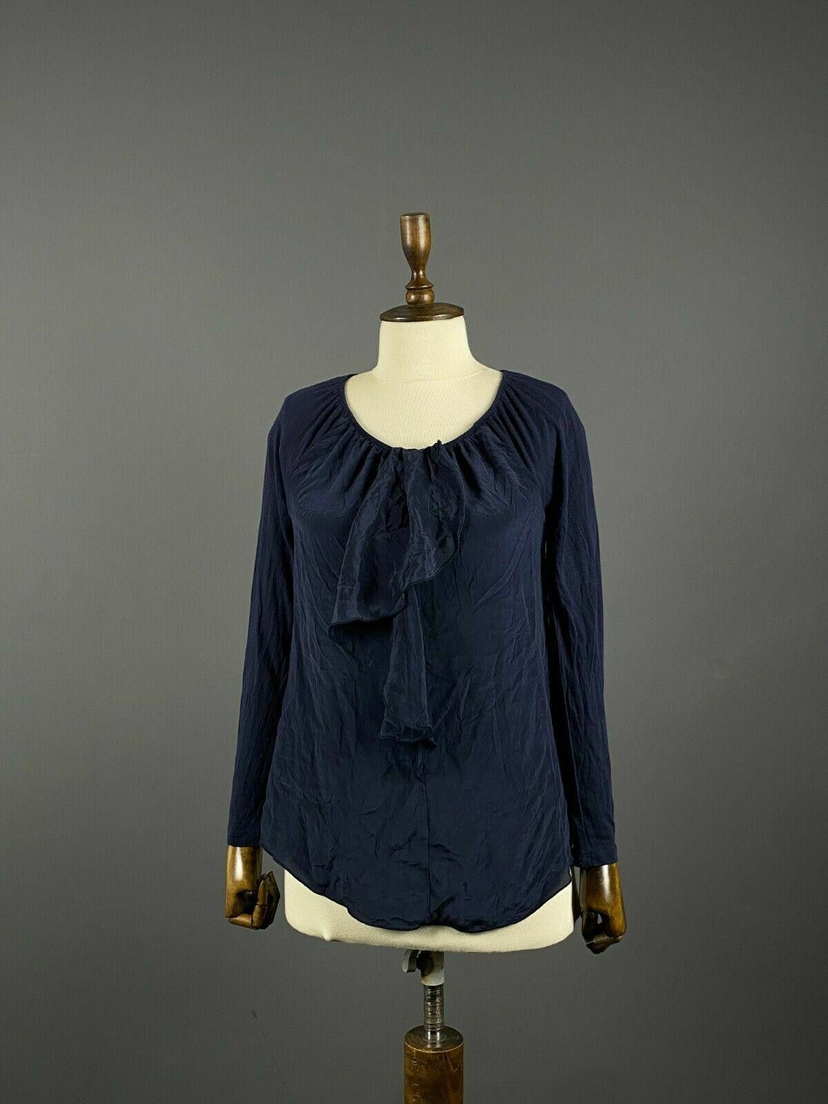 Designer Ladies Weekend Max Mara Blue Long Sleeve Blouse Size S Size S / US 4 / IT 40 - 1 Thumbnail