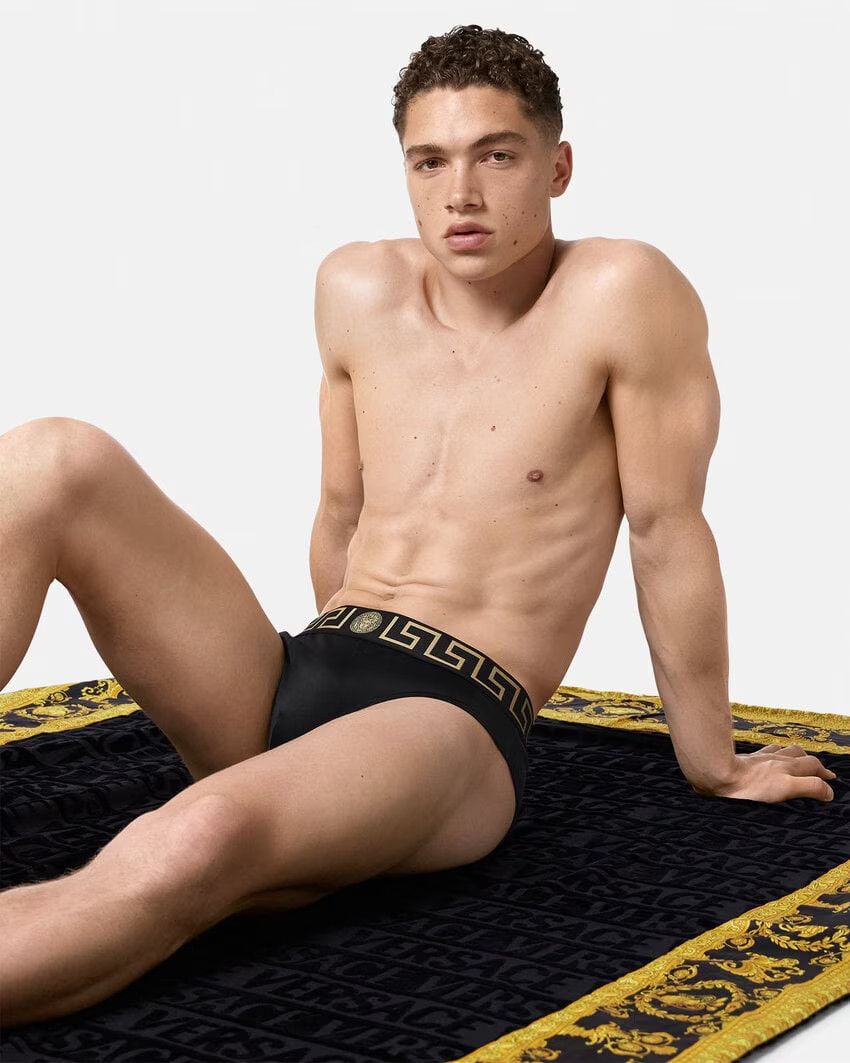 Versace VERSACE black swim briefs w barocco print inside 5 Large Size US 34 / EU 50 - 3 Thumbnail