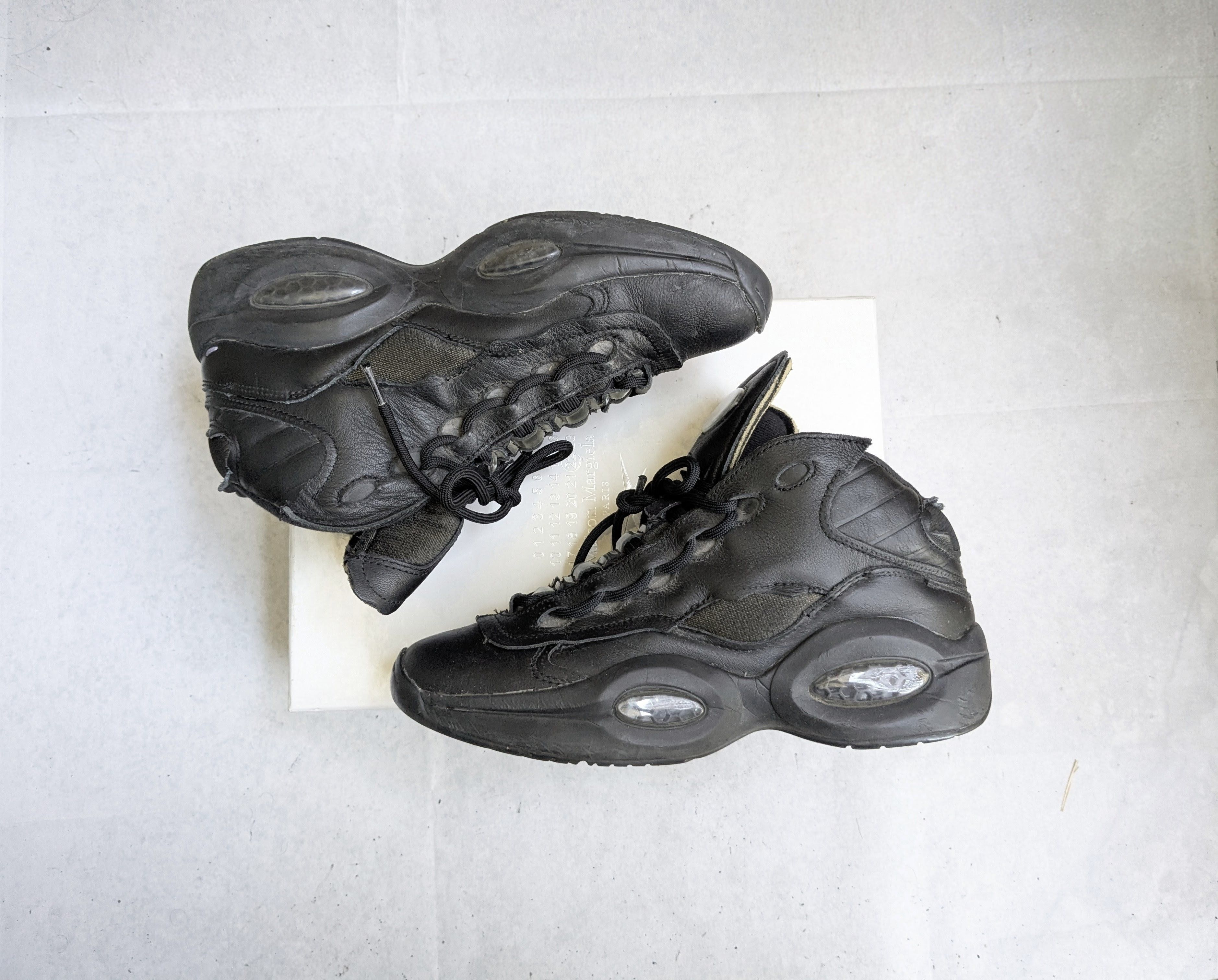 Maison Margiela Maison Margiela Reebok Question Black 9.5 High Tops Leather Size US 9.5 / EU 42-43 - 1 Thumbnail