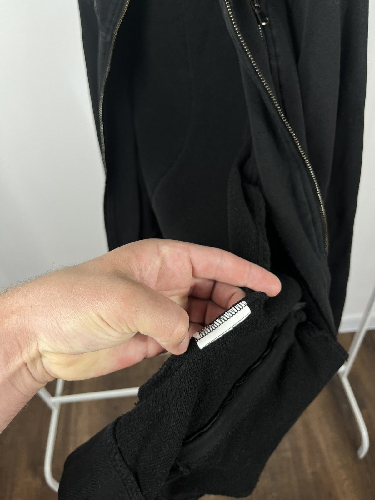 Other Black Multi-Zip Hoodie with Faux Leather Panels Y2K Style Size US L / EU 52-54 / 3 - 7 Thumbnail