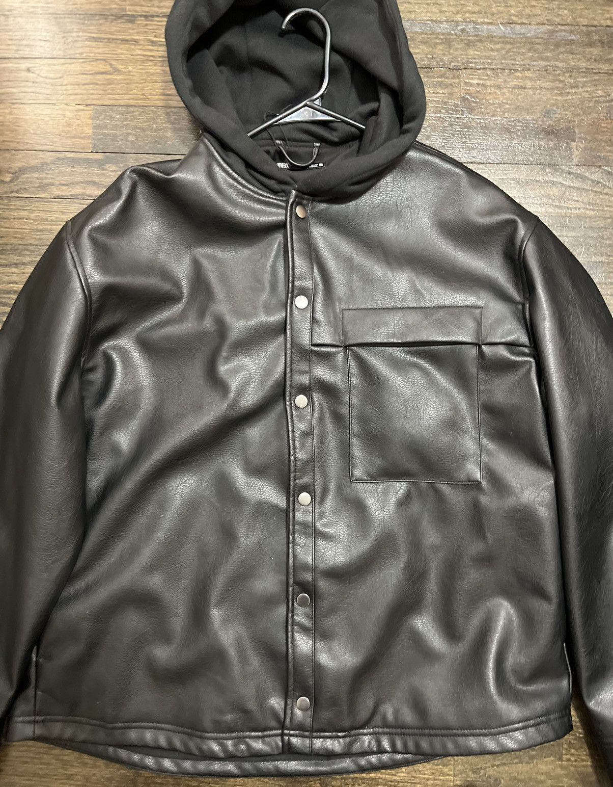 Zara Leather hooded jacket Size US L / EU 52-54 / 3 - 4 Thumbnail