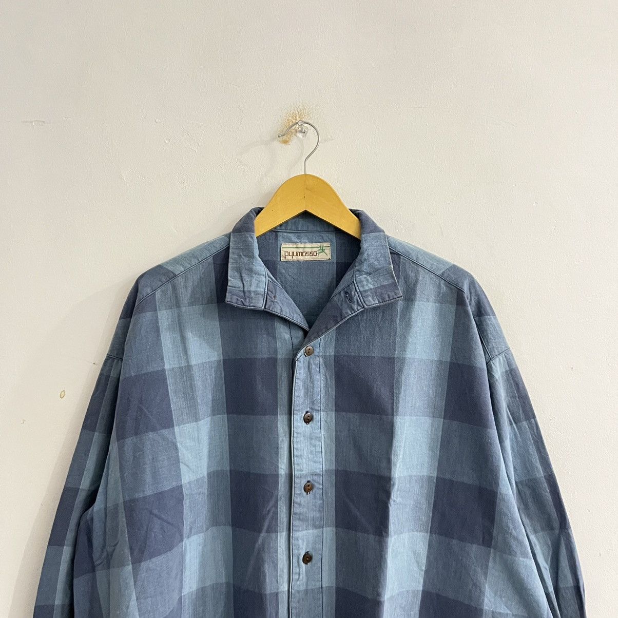 Japanese Brand Pyumoso Checkboard Unique Cut Button Up Shirt Size US L / EU 52-54 / 3 - 2 Thumbnail